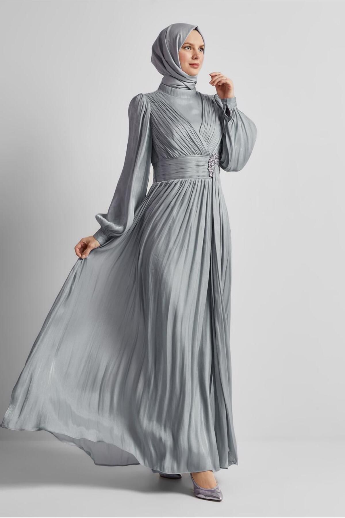 Alvina TAŞ DETAYLI ABİYE ELBİSE 50520