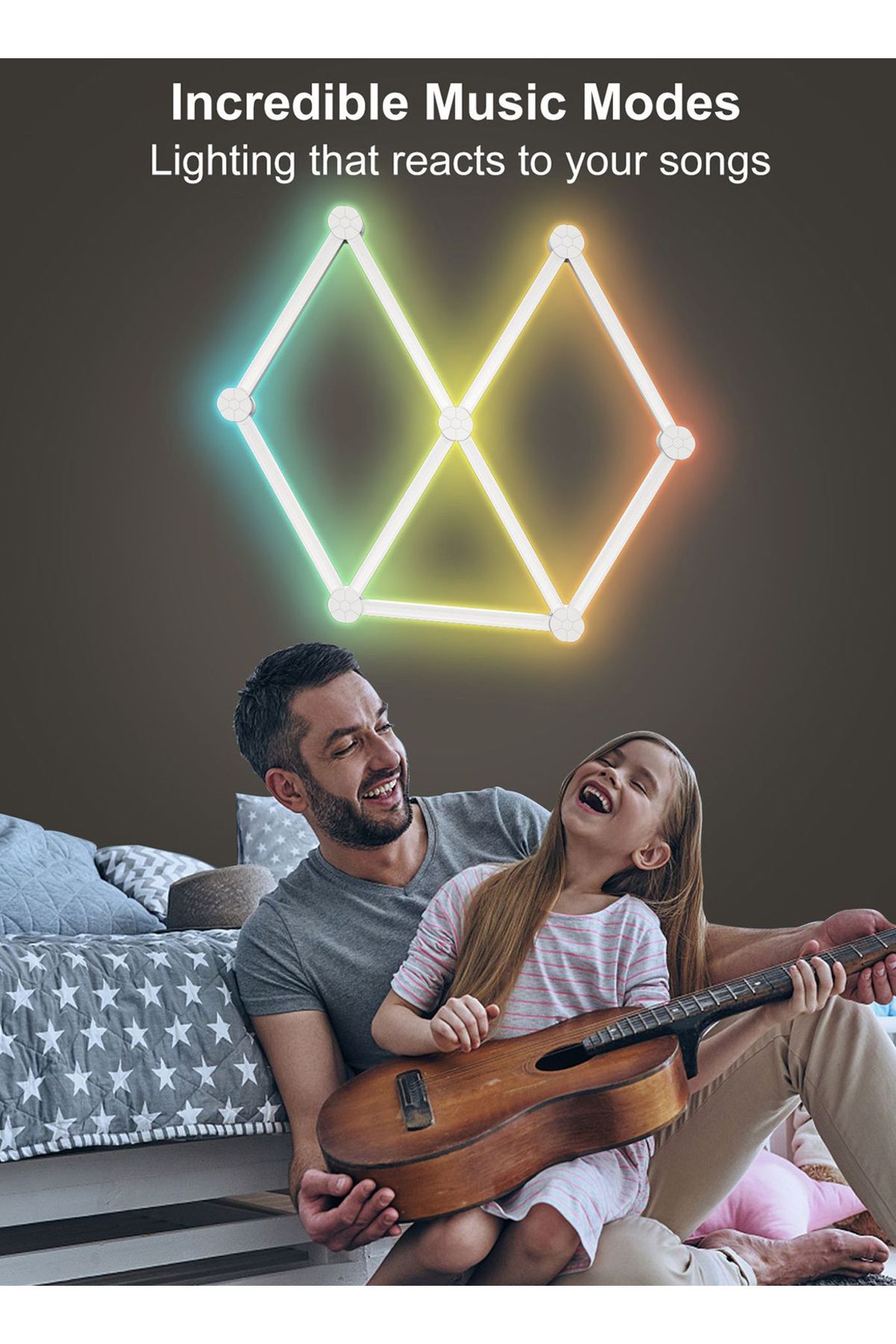 sharpdo-مجموعة شريط إضاءة LED RGB الهندسية المترابطة، تدعم البلوتوث والاتصال بالتطبيق 8