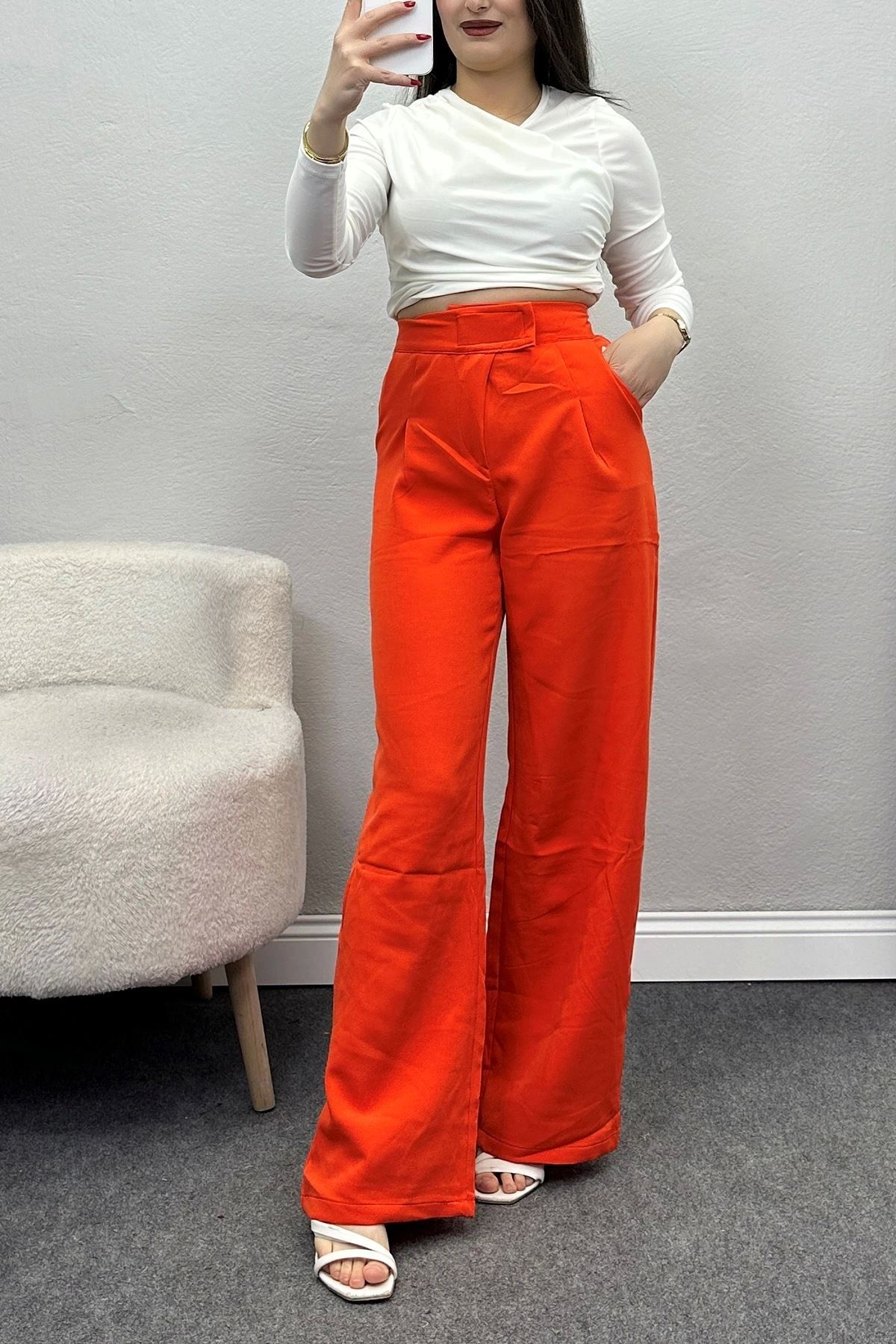 OurStyles Cırt Cırtlı Pantolon Turuncu - 723.1247.