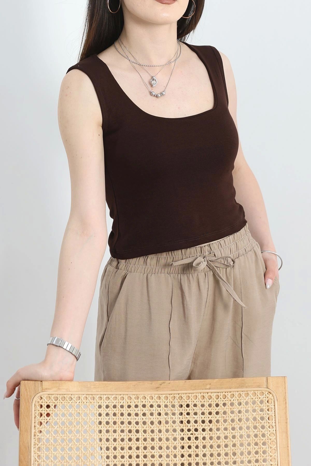 OurStyles Kalın Askı Kare Yaka Crop Atlet Siyah - 40241.1723.