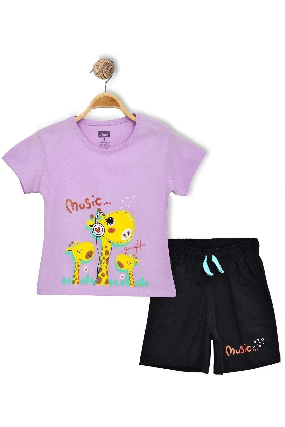 OurStyles 1-4 Yaş Baskılı Çocuk Takım Lila - 524042.1576.