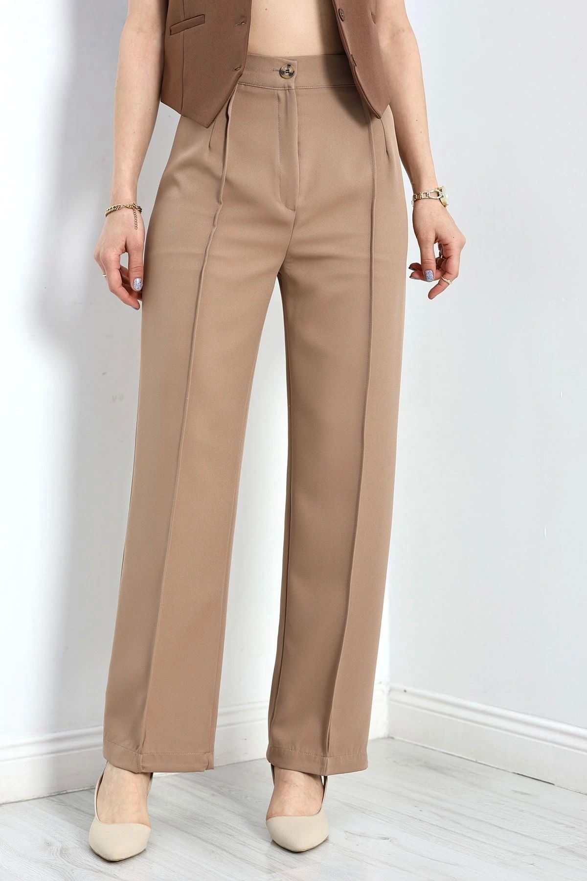 OurStyles Çımalı Palazzo Pantolon Siyah - 21718.683.