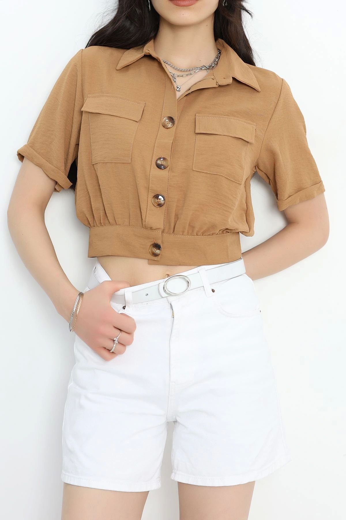 OurStyles Ayrobin Crop Gömlek Siyah - 732.1247.