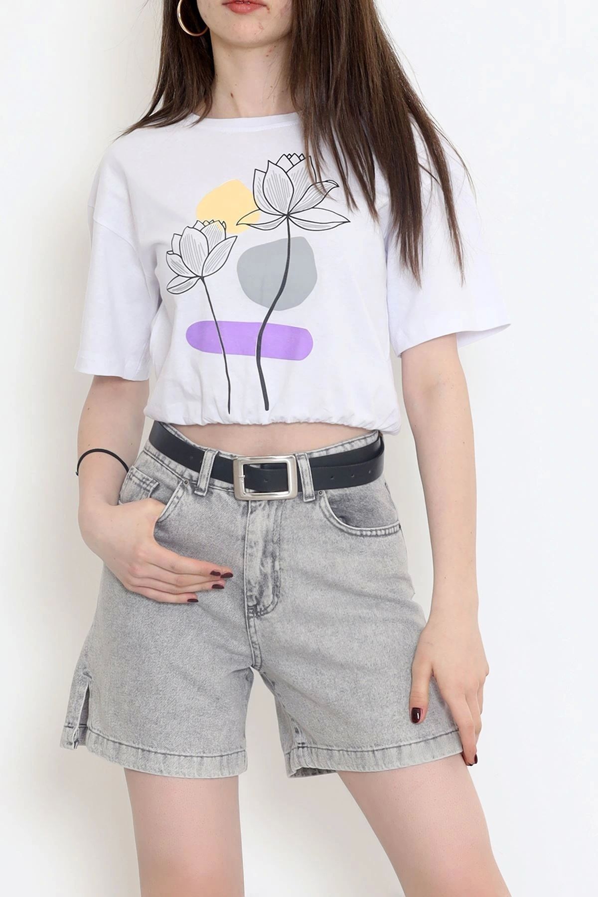 OurStyles Beli Lastikli Tişört Siyah - 16551.1567.