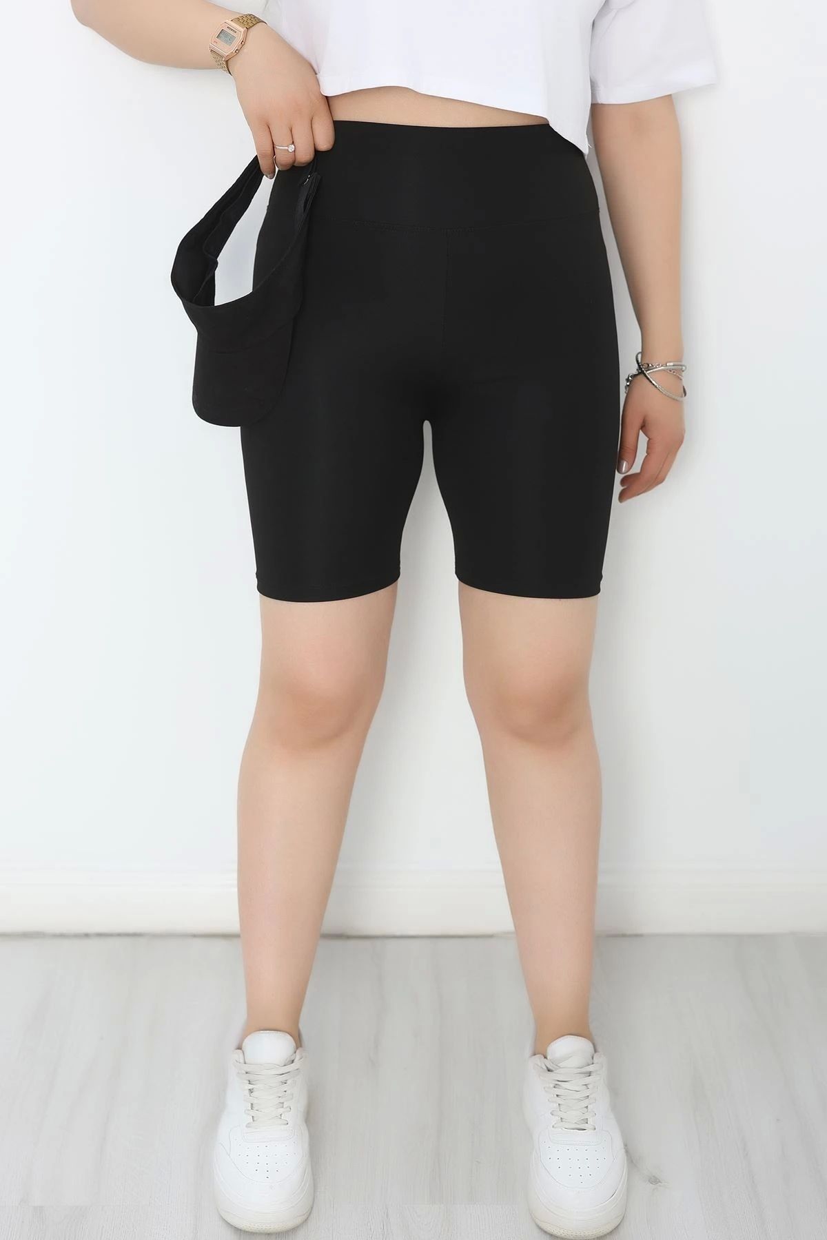 OurStyles Büyük Beden Dalgıç Biker Tayt Siyah - 50352.1098.