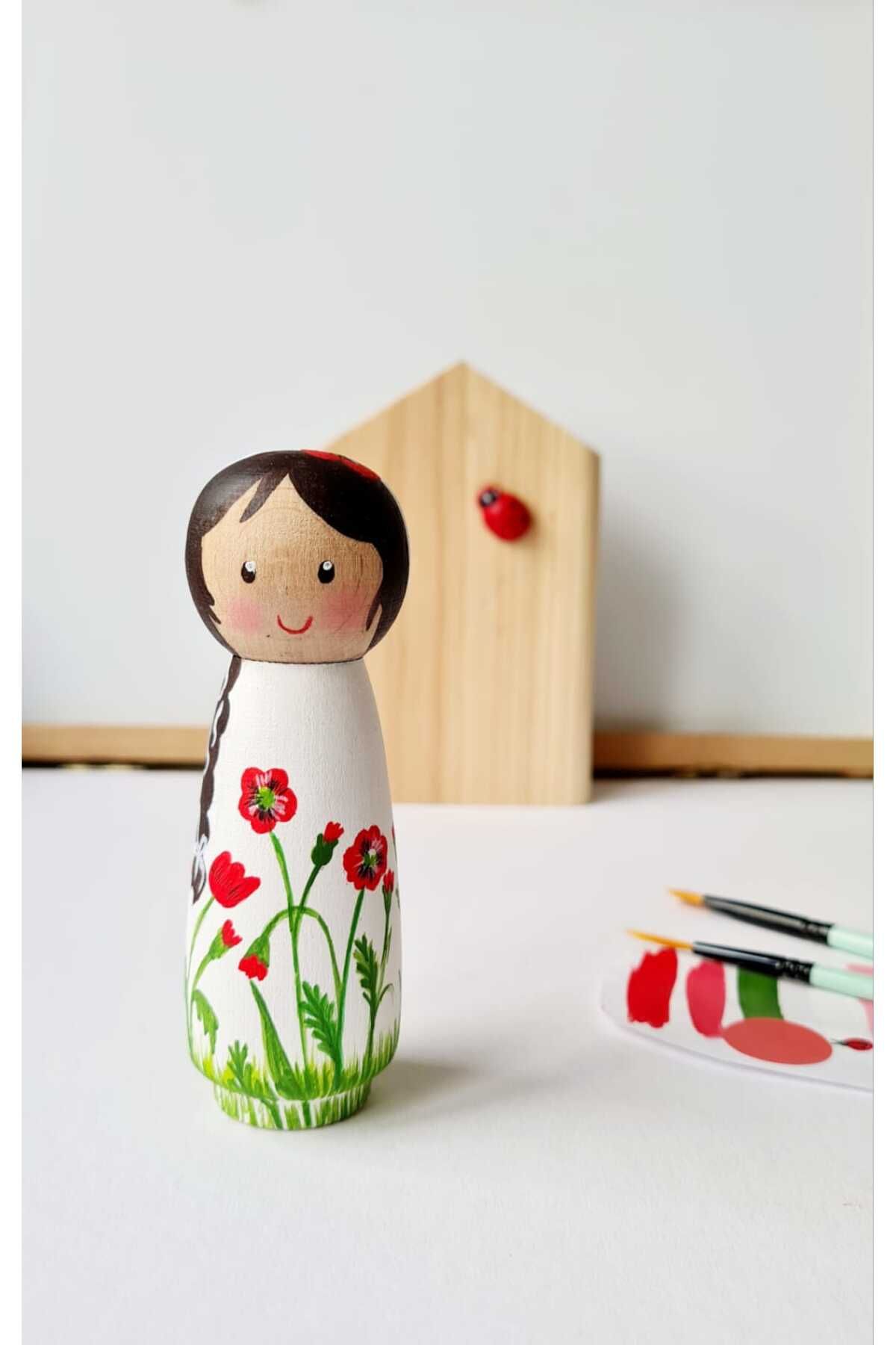 uç uç böceğim Pegdoll Gelincik Buketi Ahşap Bebek