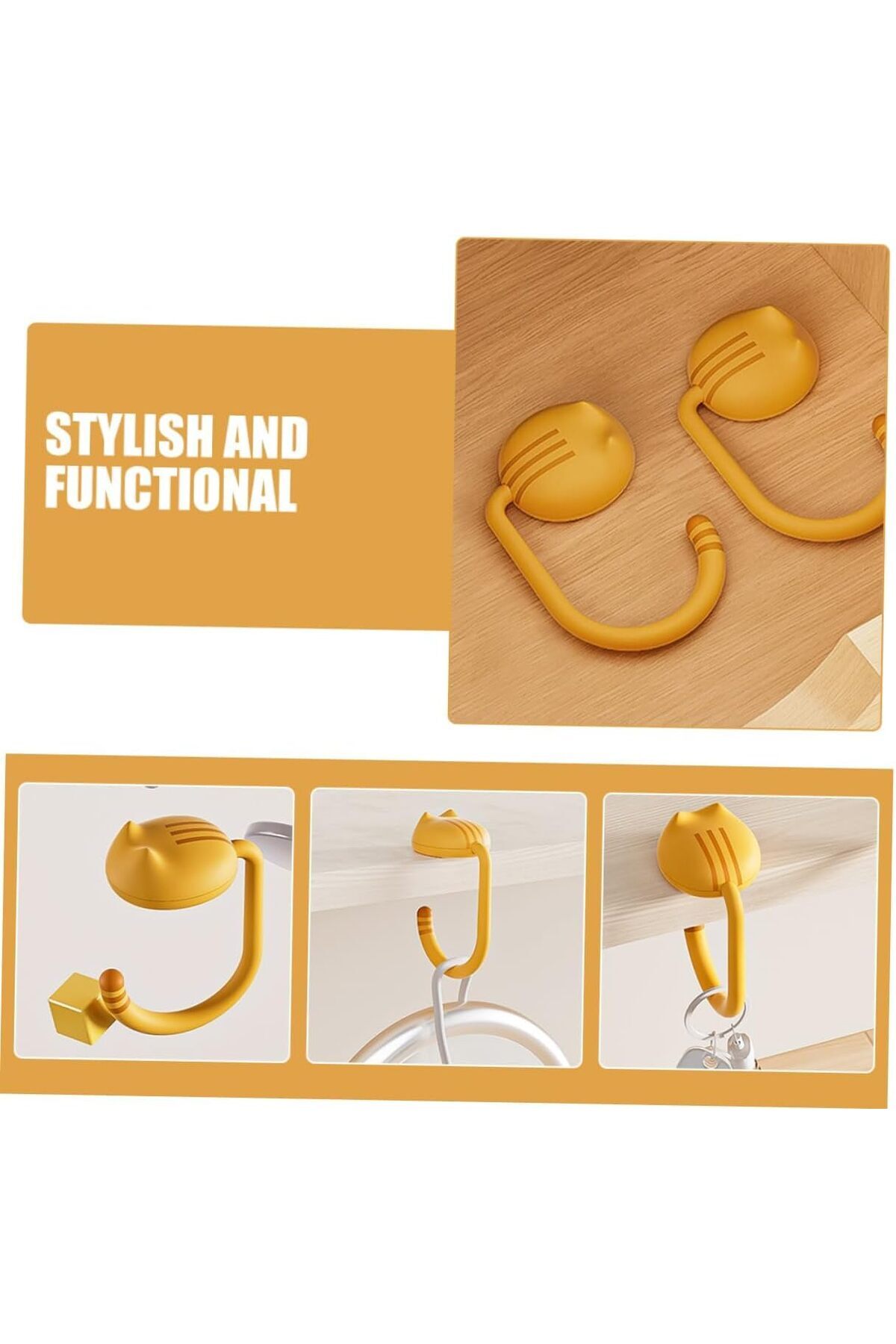 Generic-Purse Hook, Bag Holder for Table Desk, Metal Bag Hooks Table Hook Desk Hooks for Hanging Bags (2pcs 7