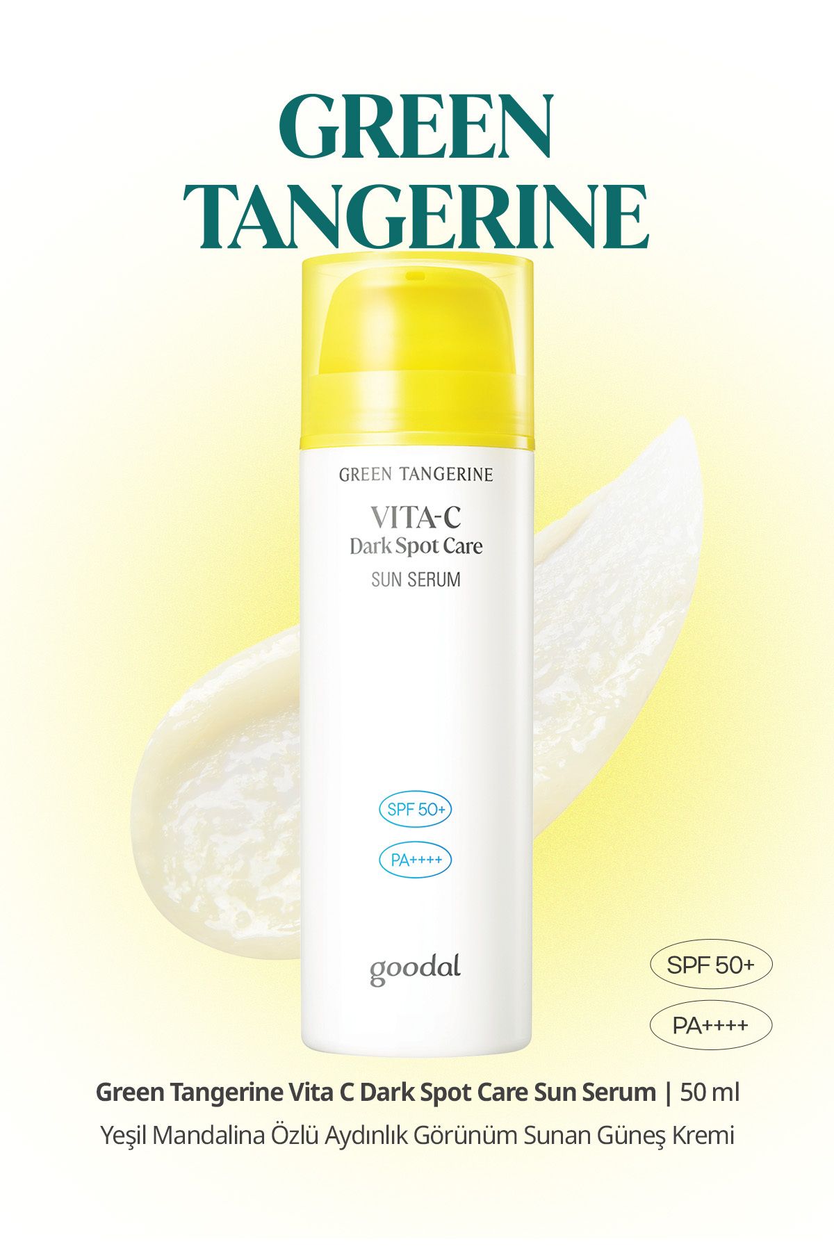 سرم پوست ضد آفتاب سبز نارنگی ویتا C مراقبت از لکه های تاریک SPF50 PA Goodal