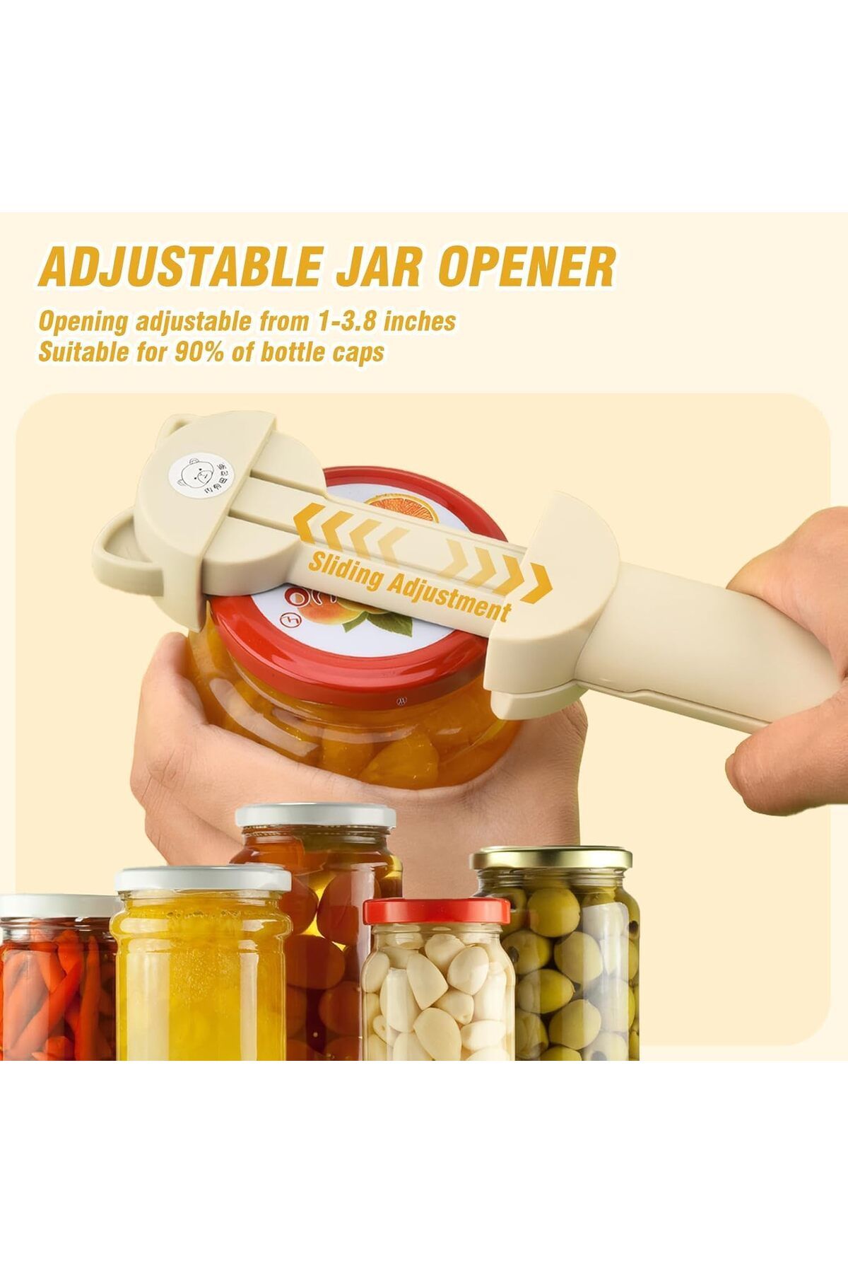 Generic-Multifunctional Magnetic Can Opener Jar Lid Opener Retractable Bottle Jar Opener for Weak Hands Art 3