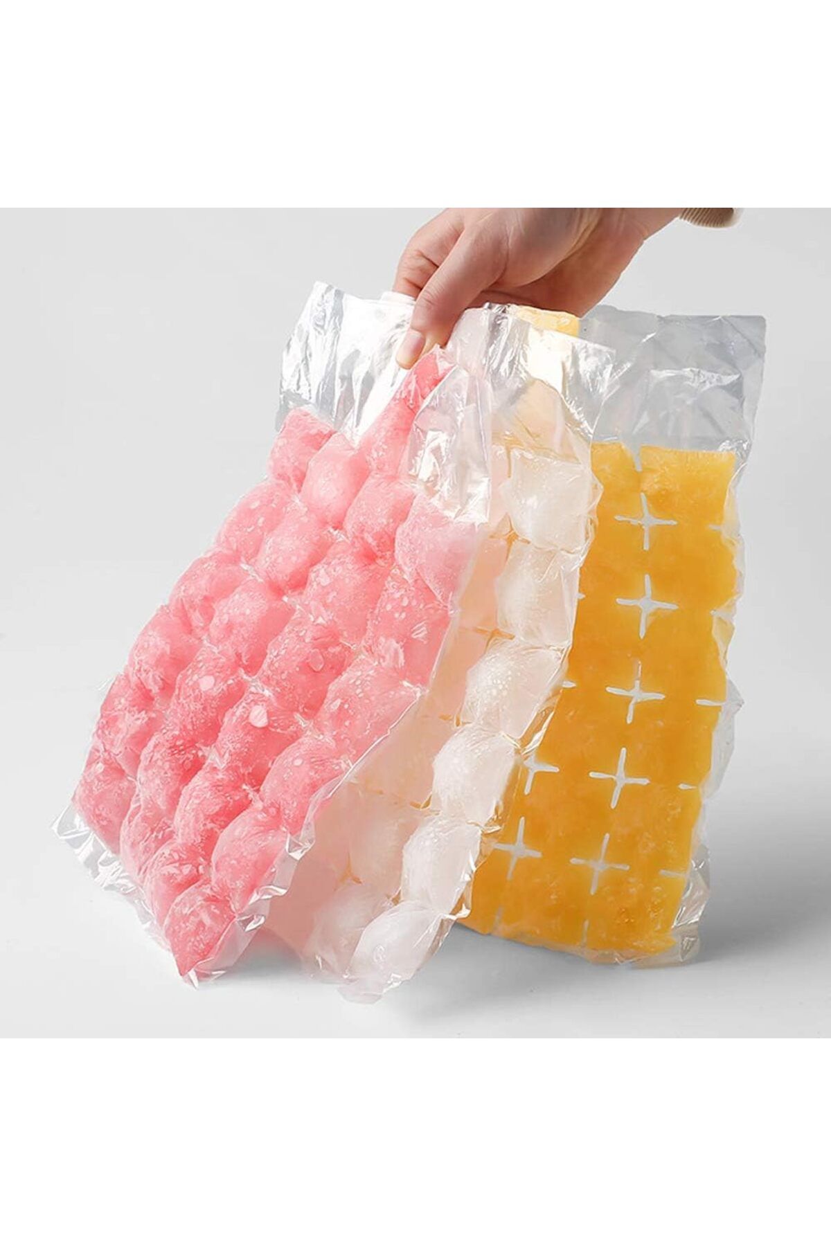 Generic-Linwnil Ice Cubes Disposable Ice Cube Bags,Food-Grade PE Material Ice Cube Mold Trays Self-Seal Fas 4