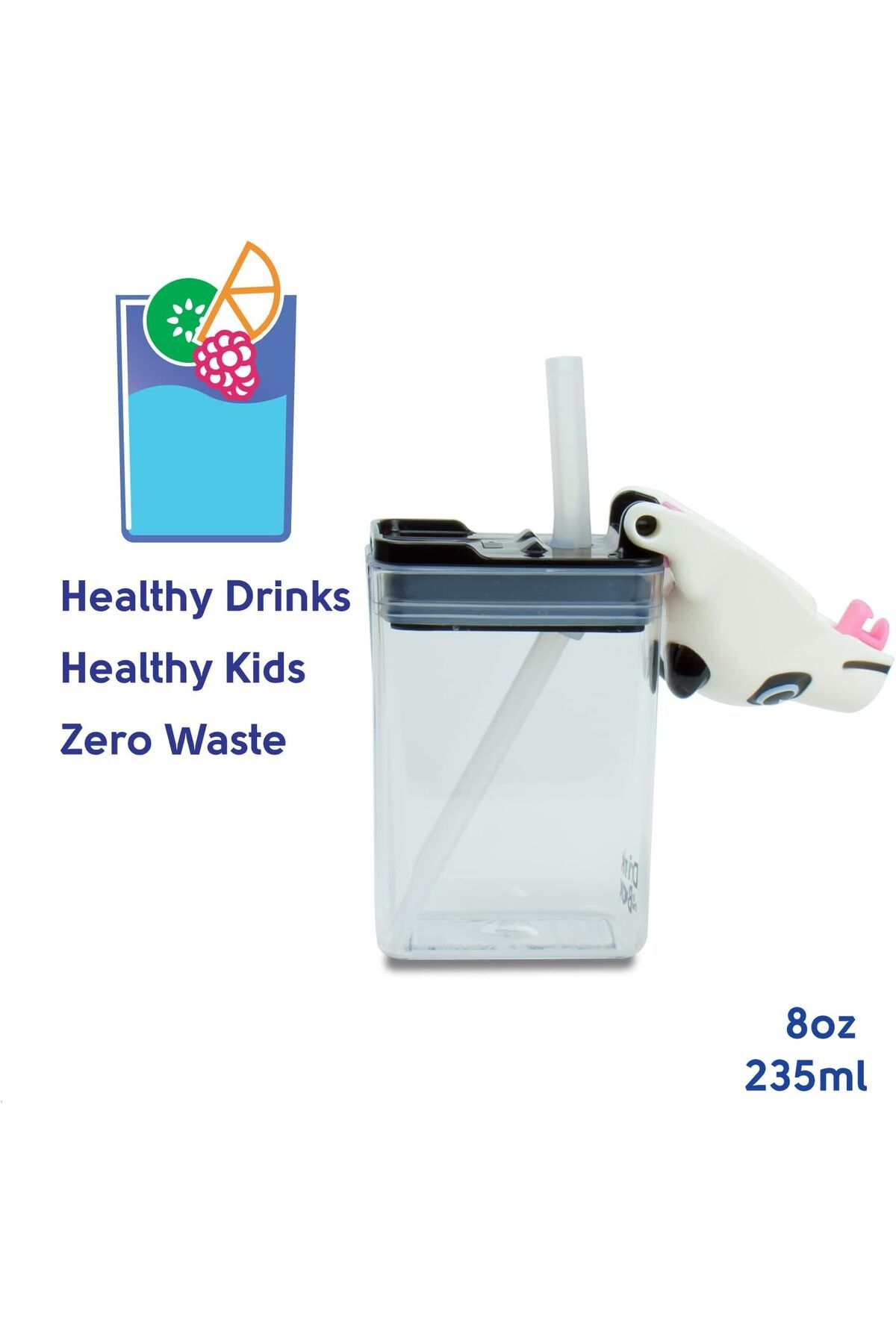 Generic-Precidio Drink in the Box FunTops Eco-Friendly Reusable Drink and Juice Box Container Design, 8oz ( 2