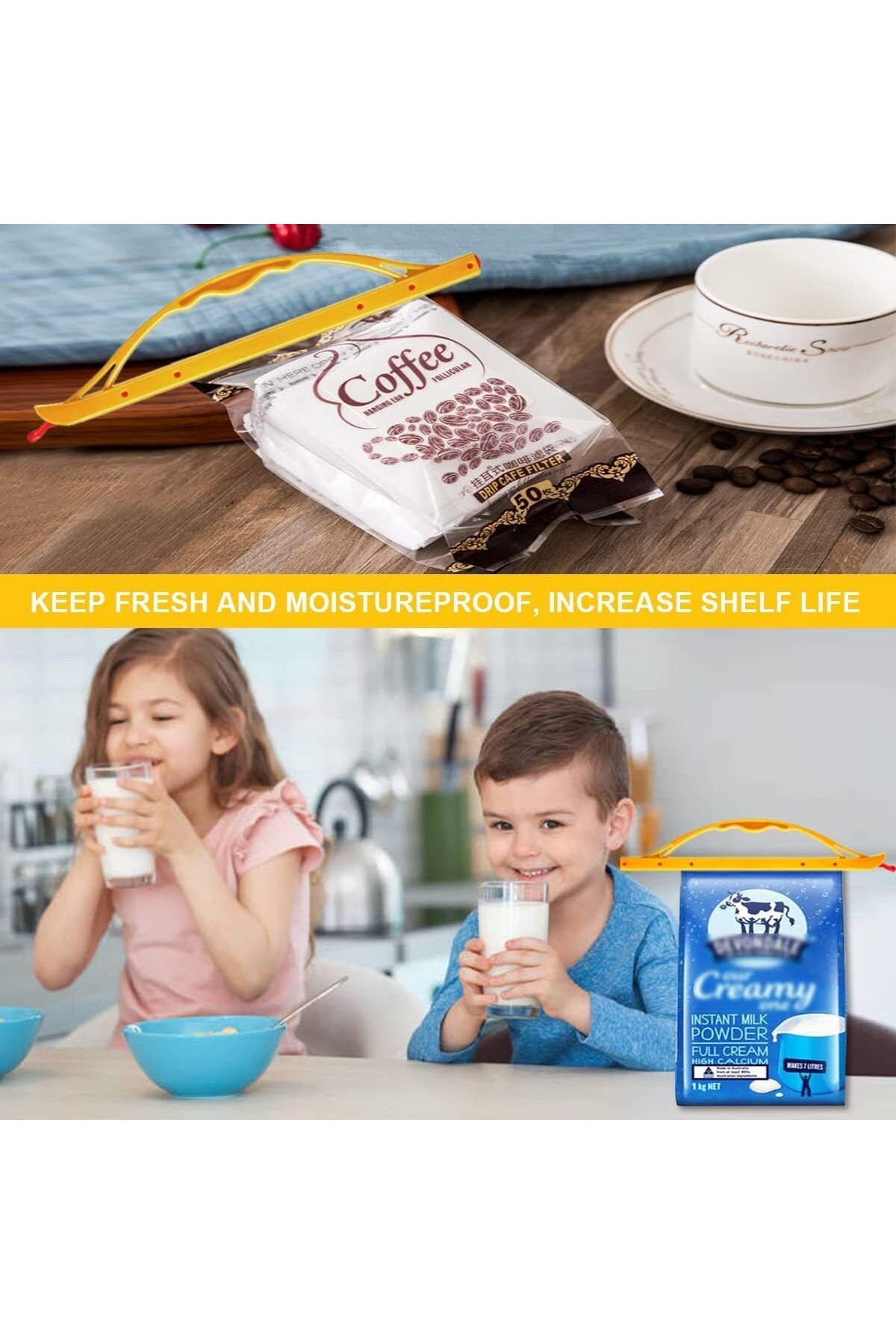 Generic-6 قطع من مشابك أكياس الطعام من Excefore، مشابك إغلاق محمولة بمقبض، مشابك أكياس طعام متينة، مناسبة لـ 5