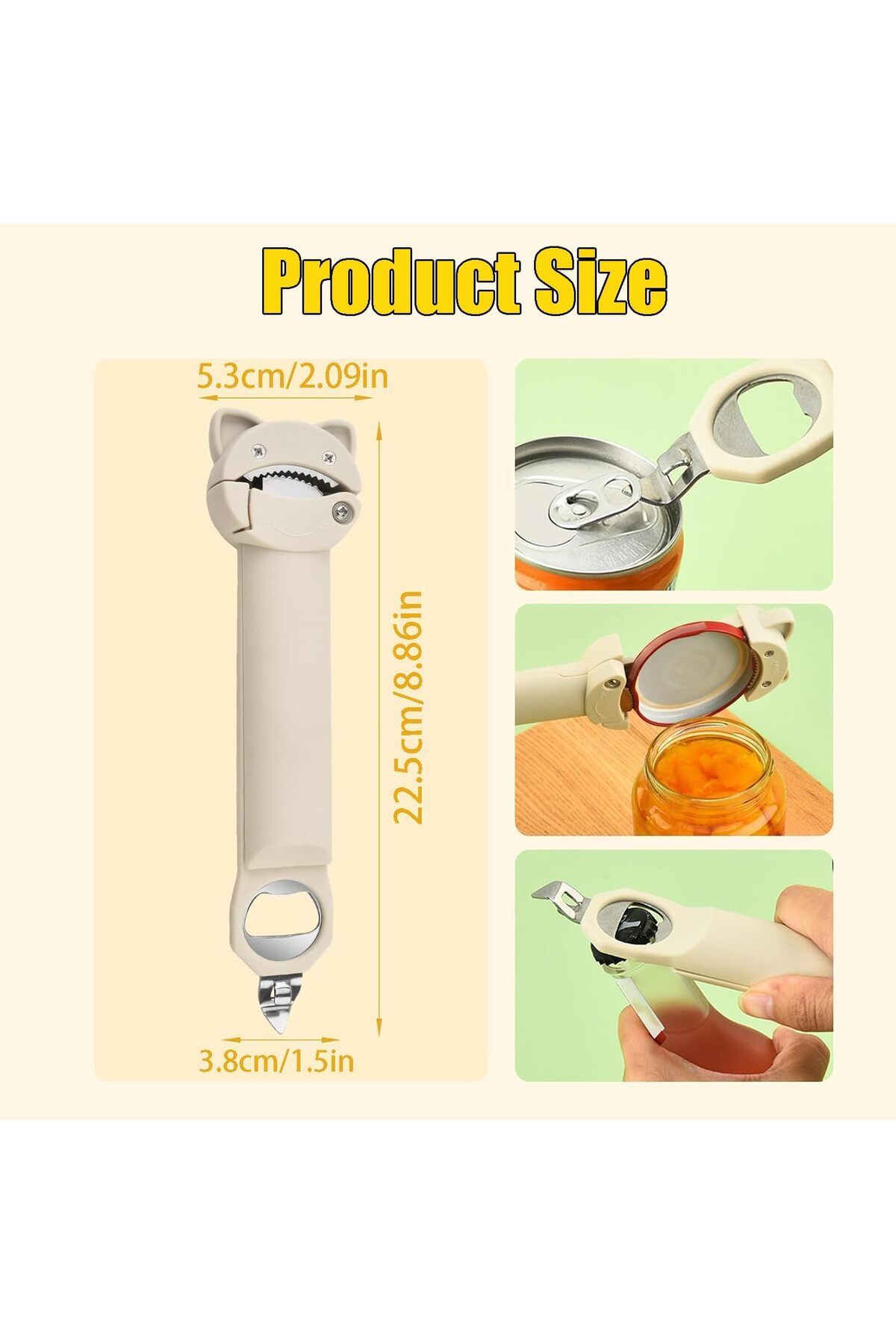 Generic-Multifunctional Magnetic Can Opener Jar Lid Opener Retractable Bottle Jar Opener for Weak Hands Art 2