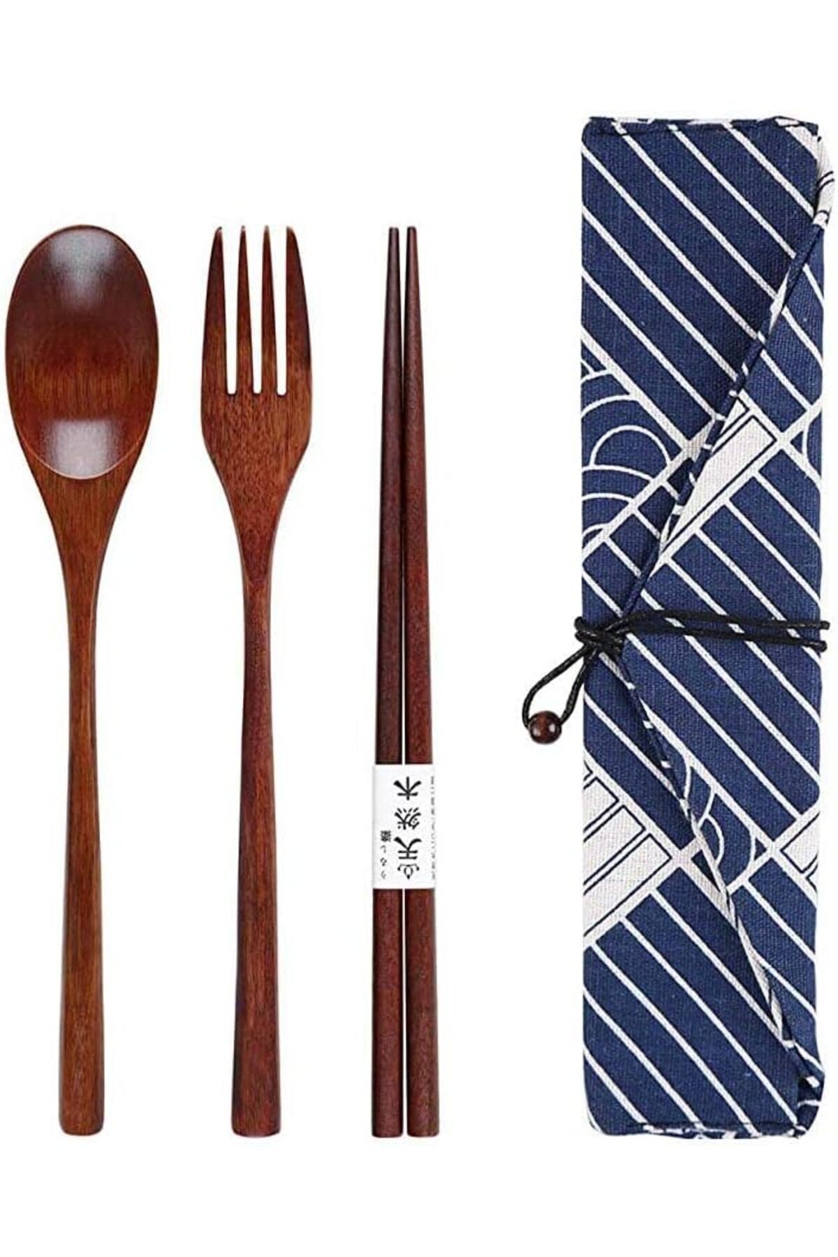 Generic-SOWUGI Wooden Spoon Chopsticks Fork Sets Dinnerware Combinations Chopsticks and Spoons Fork Set(1 S 1