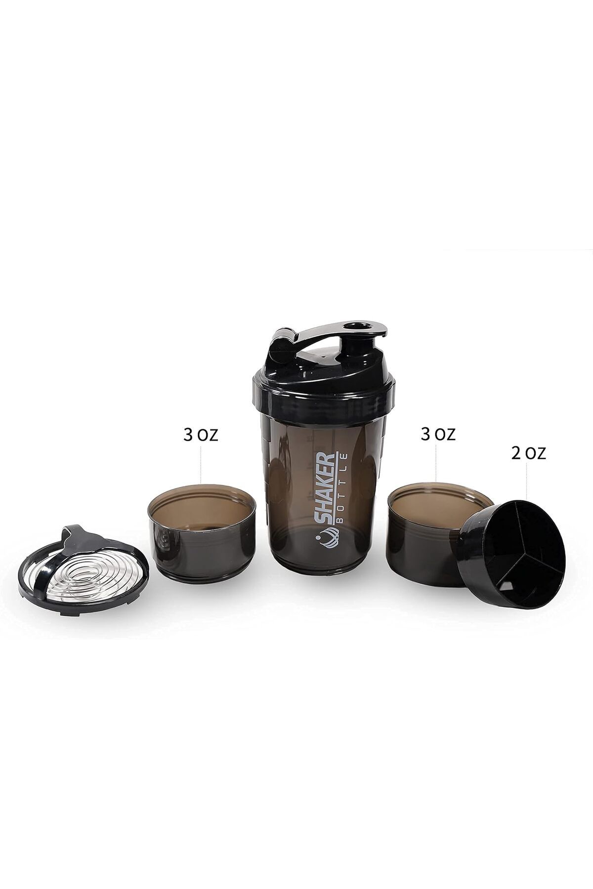 Generic-Greneric Protein Shaker Bottle - Sports Water Bottle - Non Slip 3 Layer Twist off 3oz Cups with Pil 2