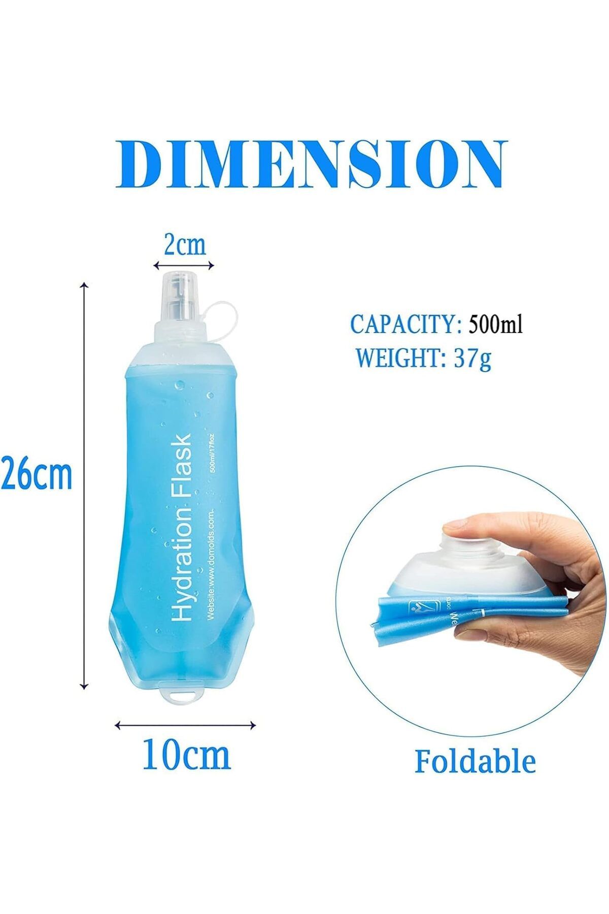Generic-X spring Soft Flask, Running Hydration Flask with Foldable, Soft Collapsible Water Bottle for Hydra 6