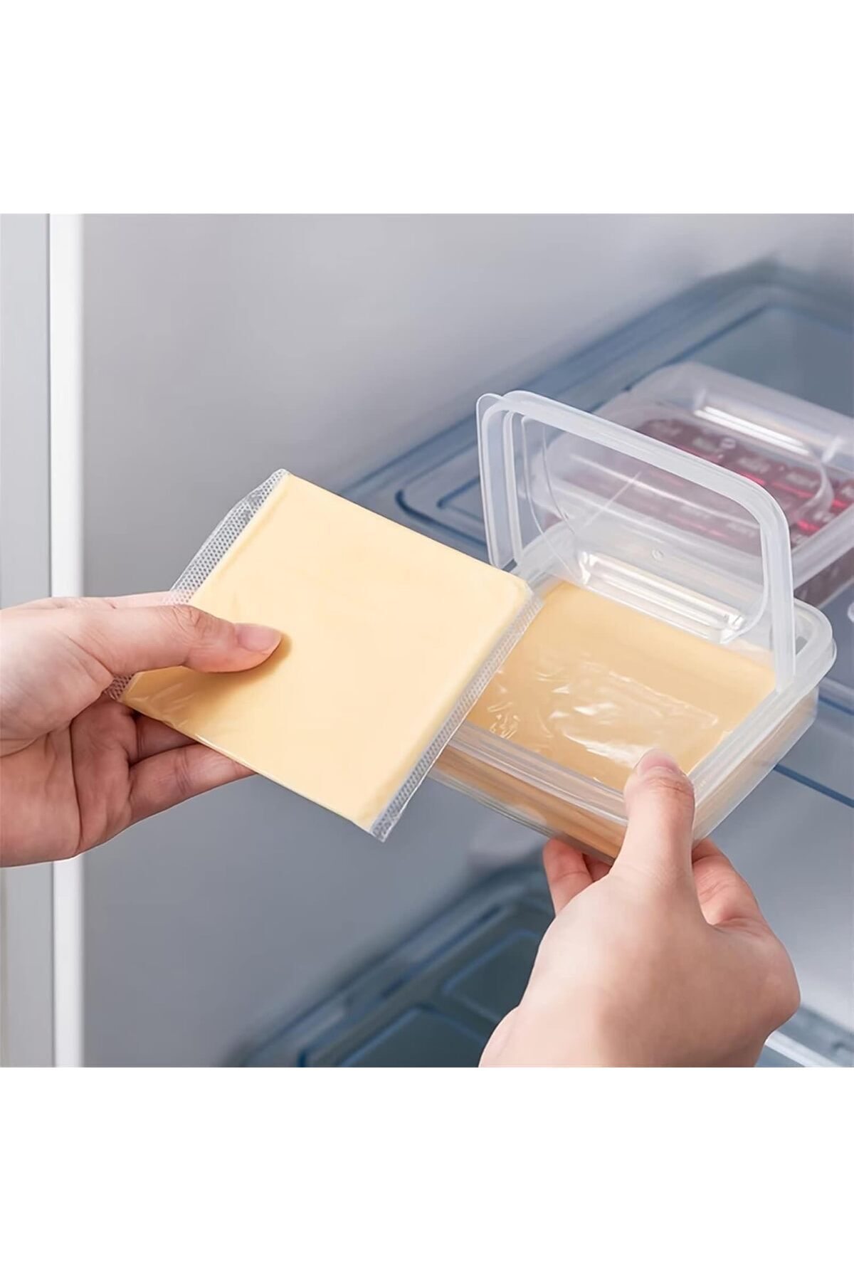 Generic-Khazna Mini Cheese Storage Containers, Food Container for Fridge Sliced Storage with Lids Refrigera 4