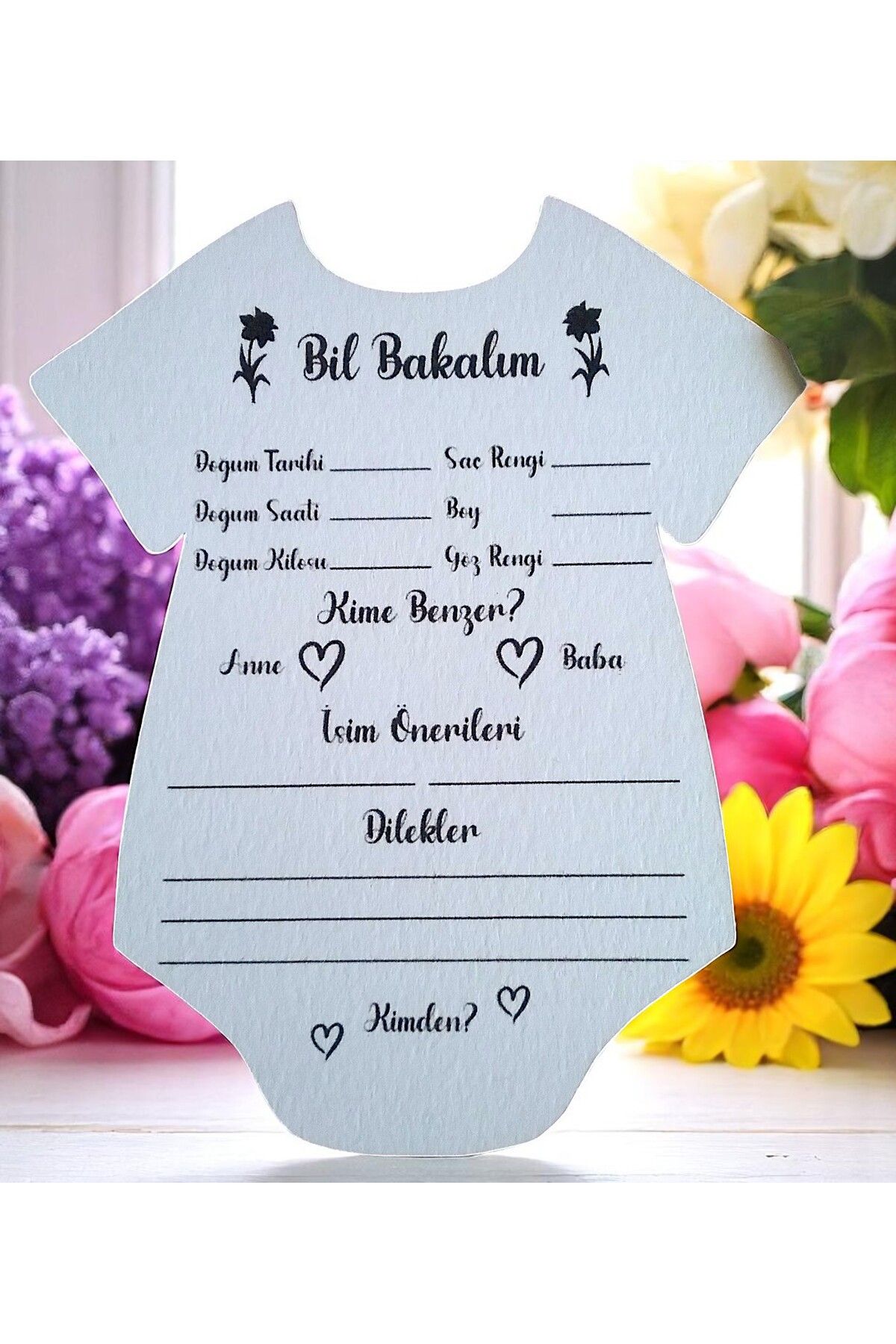 Armada 10 Adet Baby Shower Tahmin, Öneri Ve Dilekler Anı Kartı Beyaz ( 11 cm * 13 cm)
