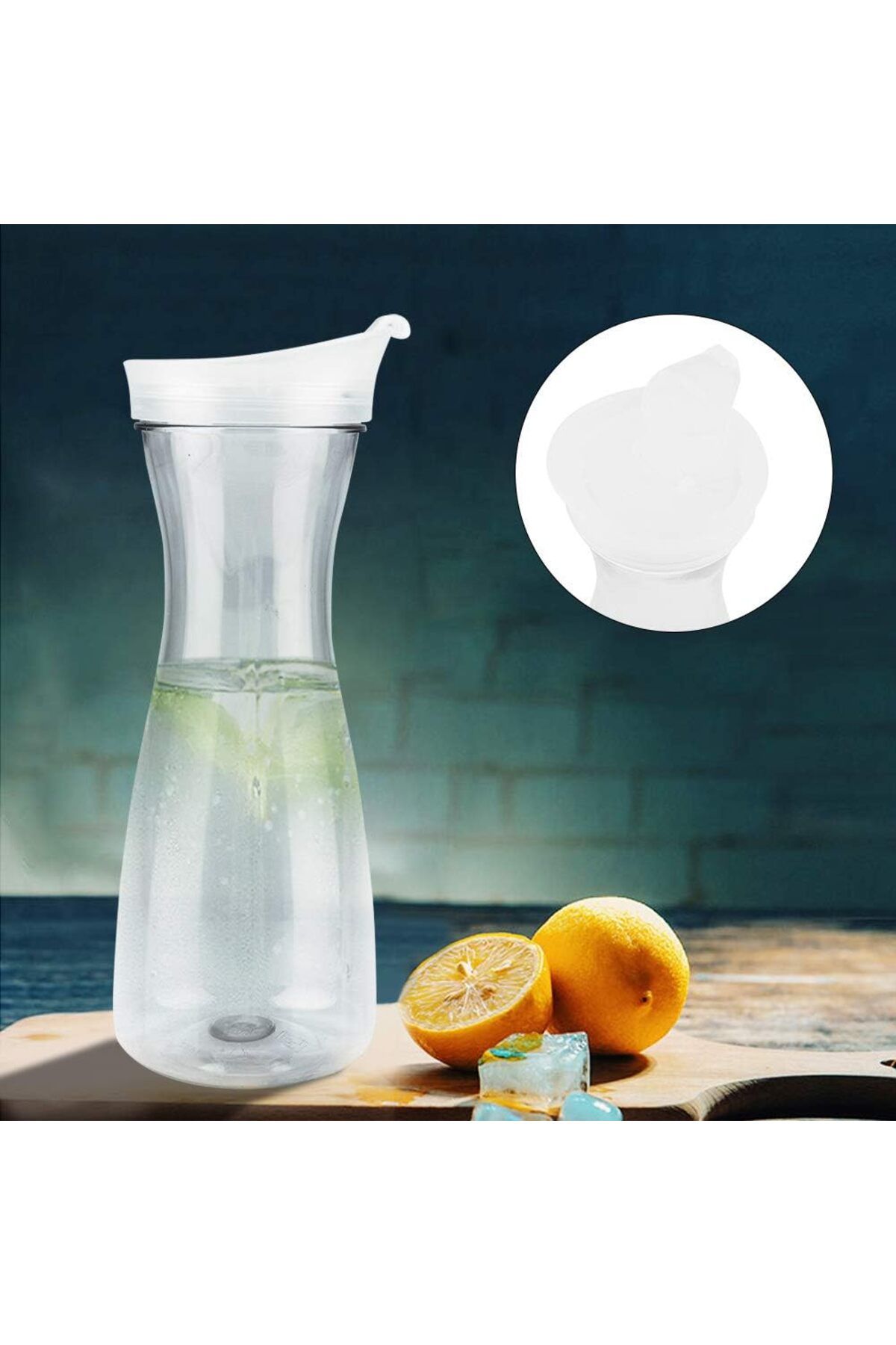 Generic-Bottles, Water Pitcher Acrylic Transparent Bottle Containers Jug with Lid for Bar Home Use (600ml) 3