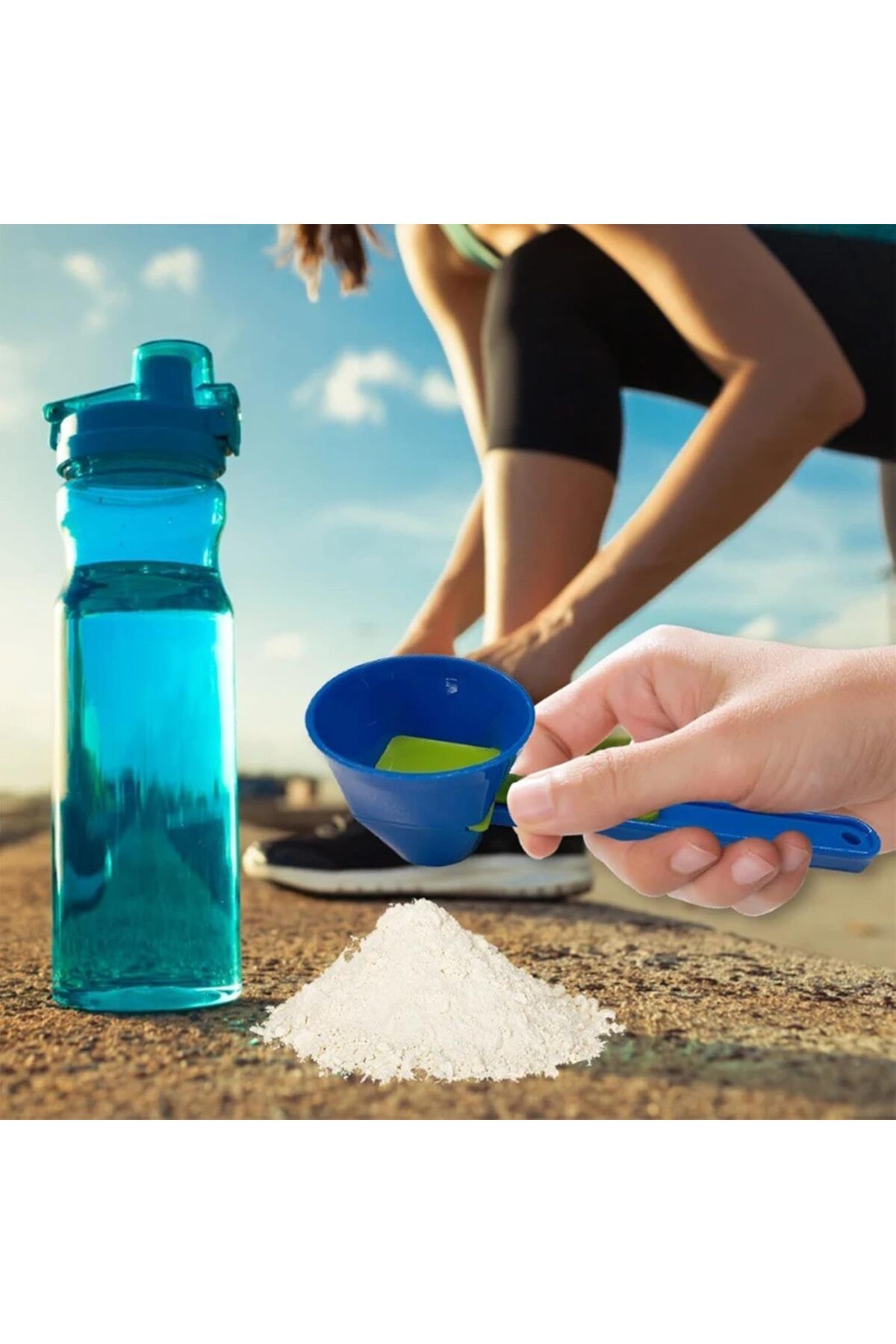Generic-2pcs Protein Powder Sliding Spoons, 2 in 1 Measuring Slide Scoop with Scale Funnel for Protein Powd 6