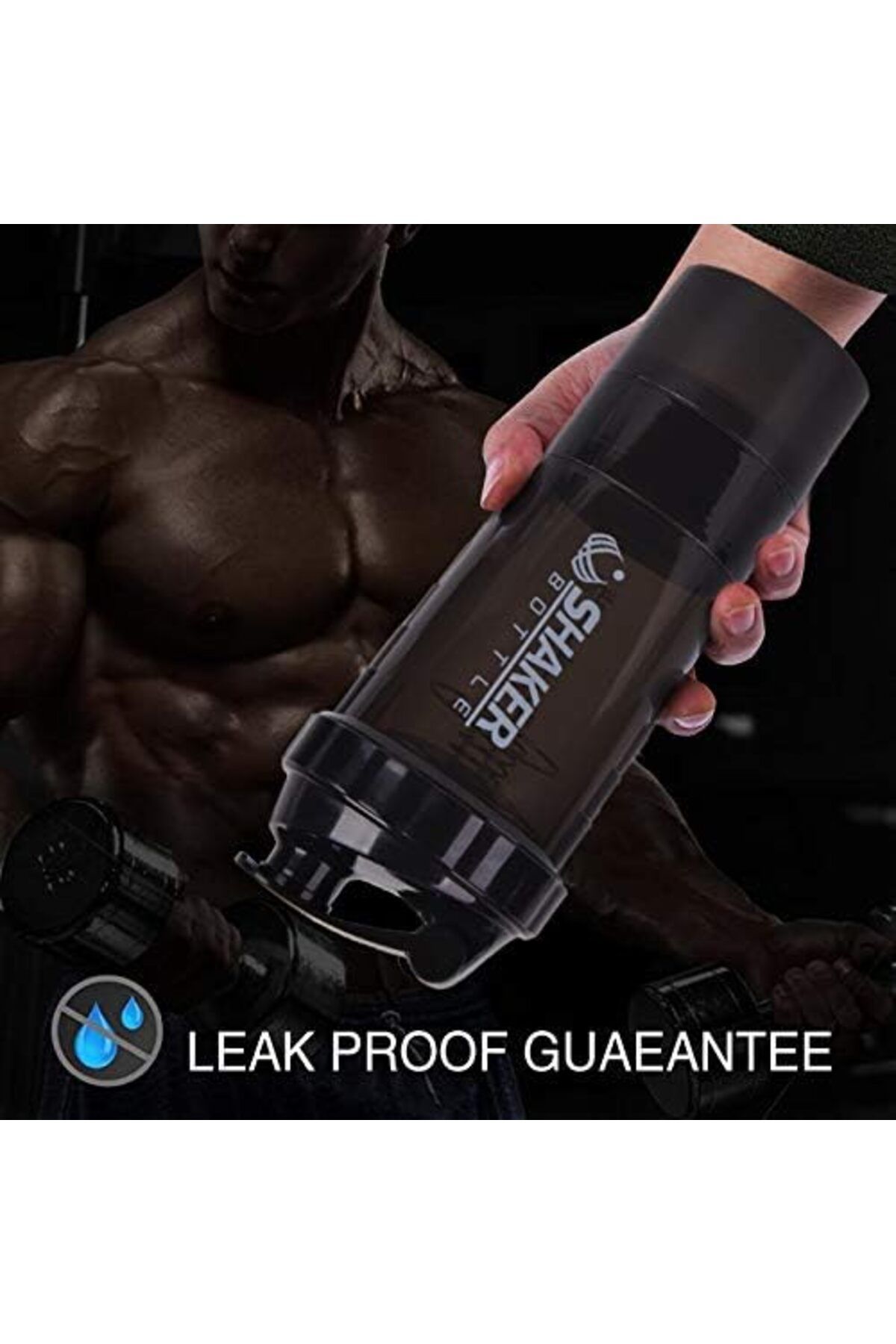 Generic-Greneric Protein Shaker Bottle - Sports Water Bottle - Non Slip 3 Layer Twist off 3oz Cups with Pil 7