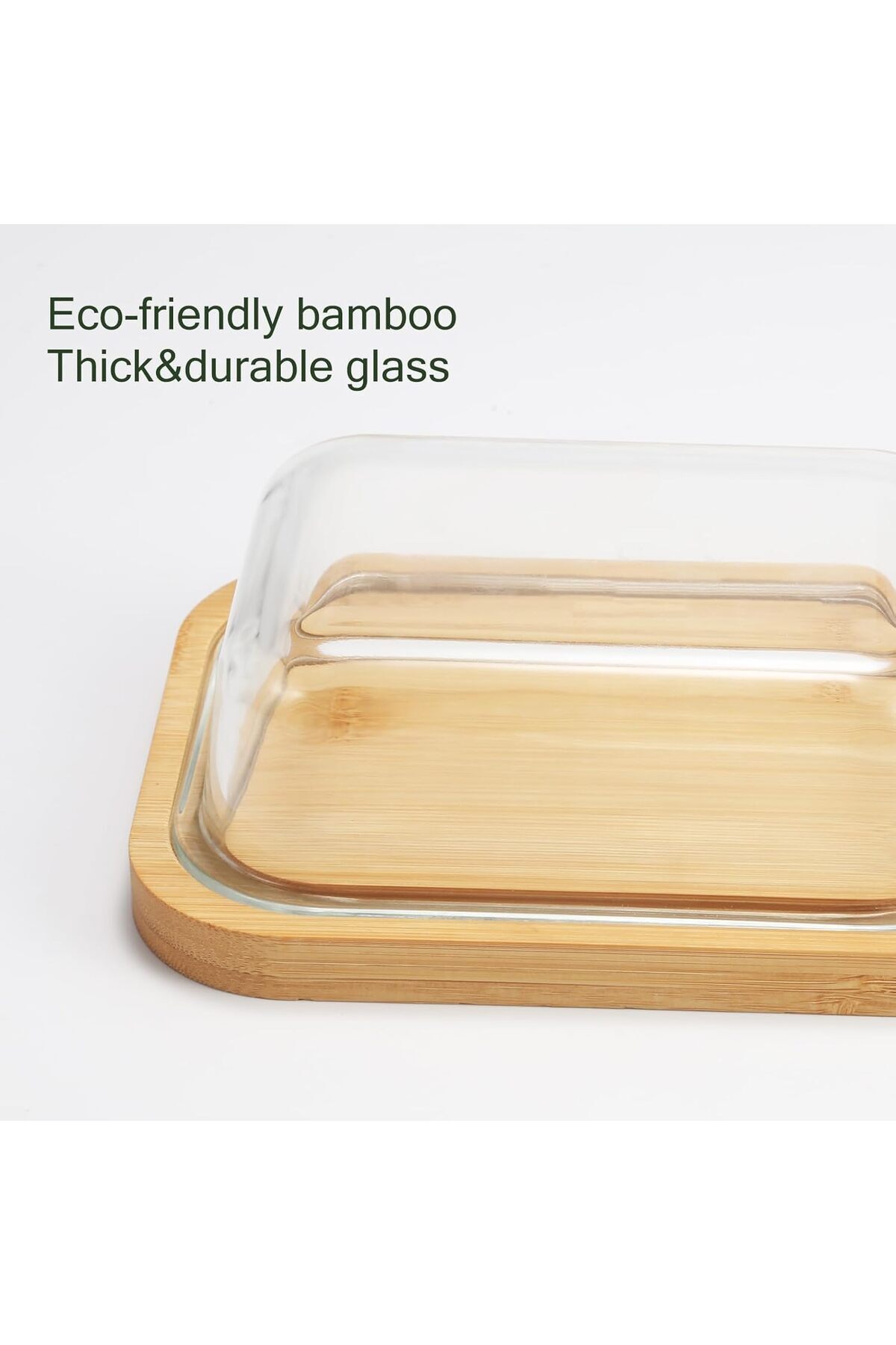 Generic-ABIN Glass Butter Dish With Lid ,Keeps Butter Soft - For Countertop And Refrigerator Door Shelf - B 3