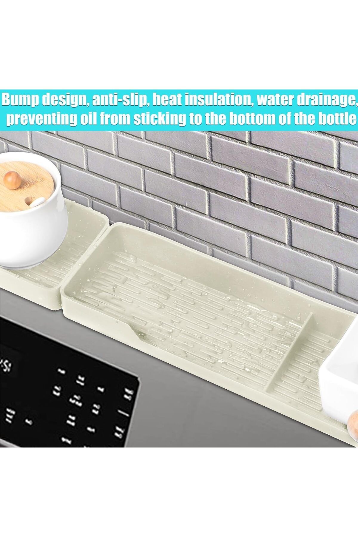 Generic-Excefore 2-Pack 30" Magnetic Silicone Stove Top Shelf, Modern Style, Over The Stove Shelf, Non-Slip 5