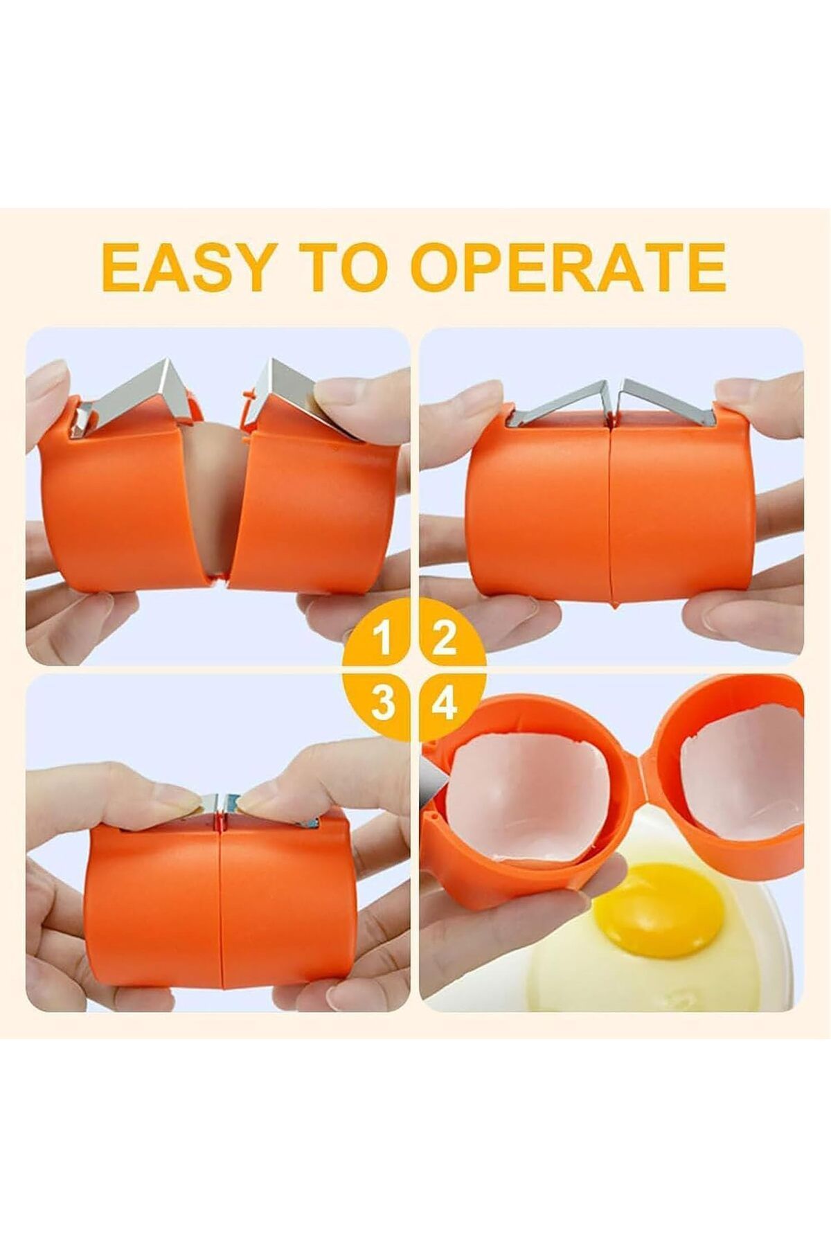 COOYA-3PCS Egg Shell Opener, portable, easy to clean, suitable for eggs of various sizes 5