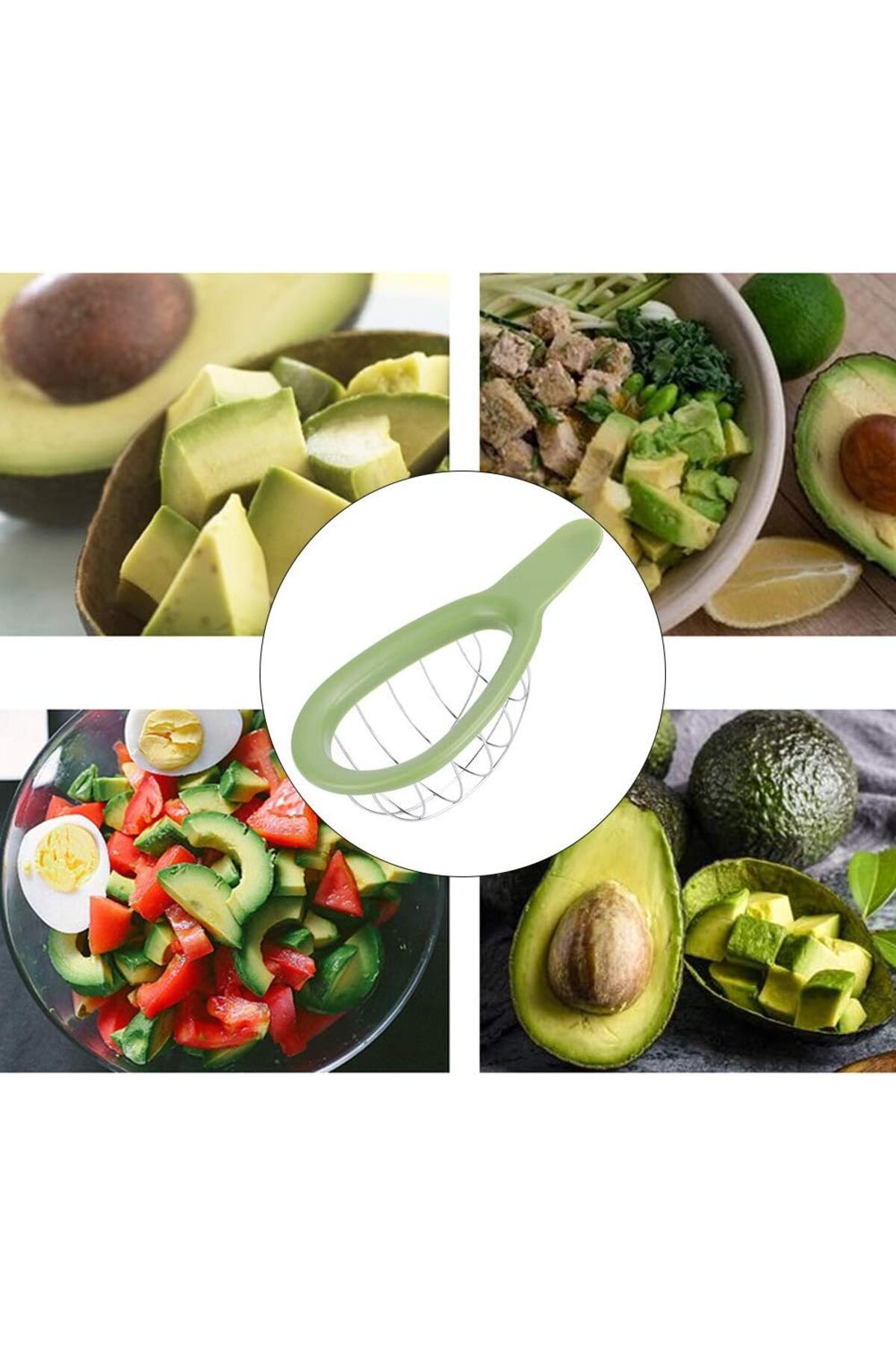 Generic-Oasisgalore 2pcs Avocado Cut Avocado Cuber Egg Separator Slicer Fruit Slicer Melon Cutter Avocado P 7