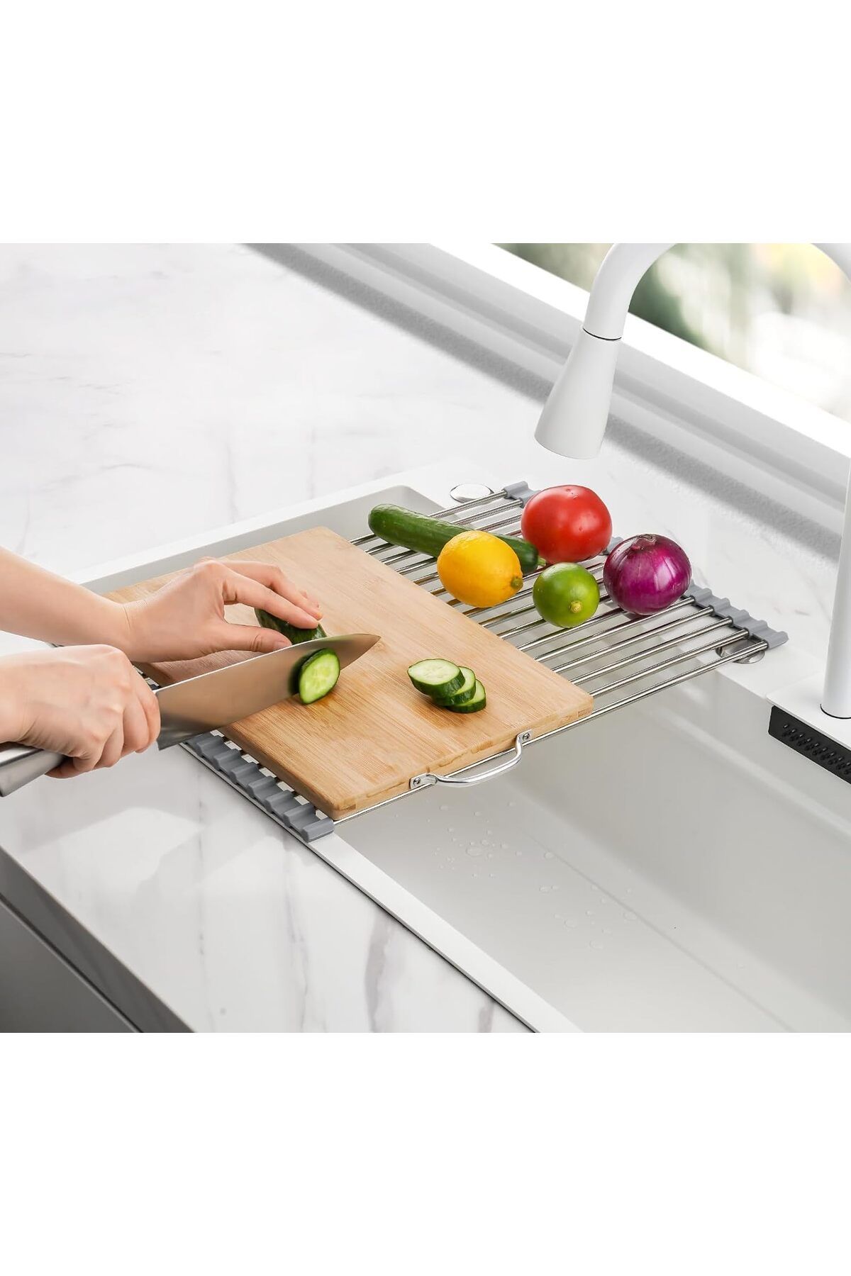 Generic-ECVV Roll-Up Dish Drying Rack, Foldable Trivet, Dish Drainer & Over Sink Dish Rack Cover, BPA Free, 7