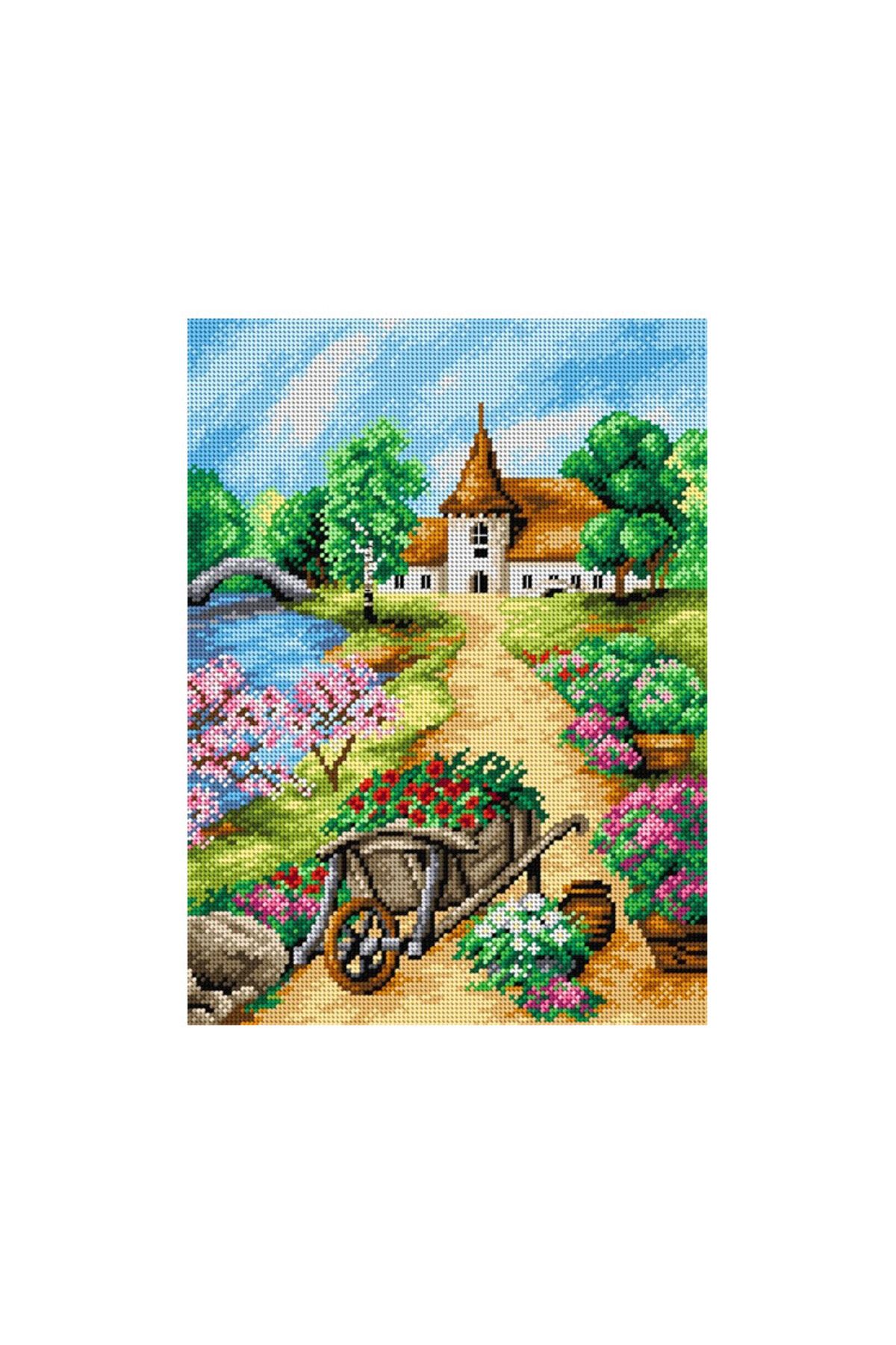 EleganTShoP Orchidea Baskılı Goblen Çiçek Bahçesi 2304 30*40 cm