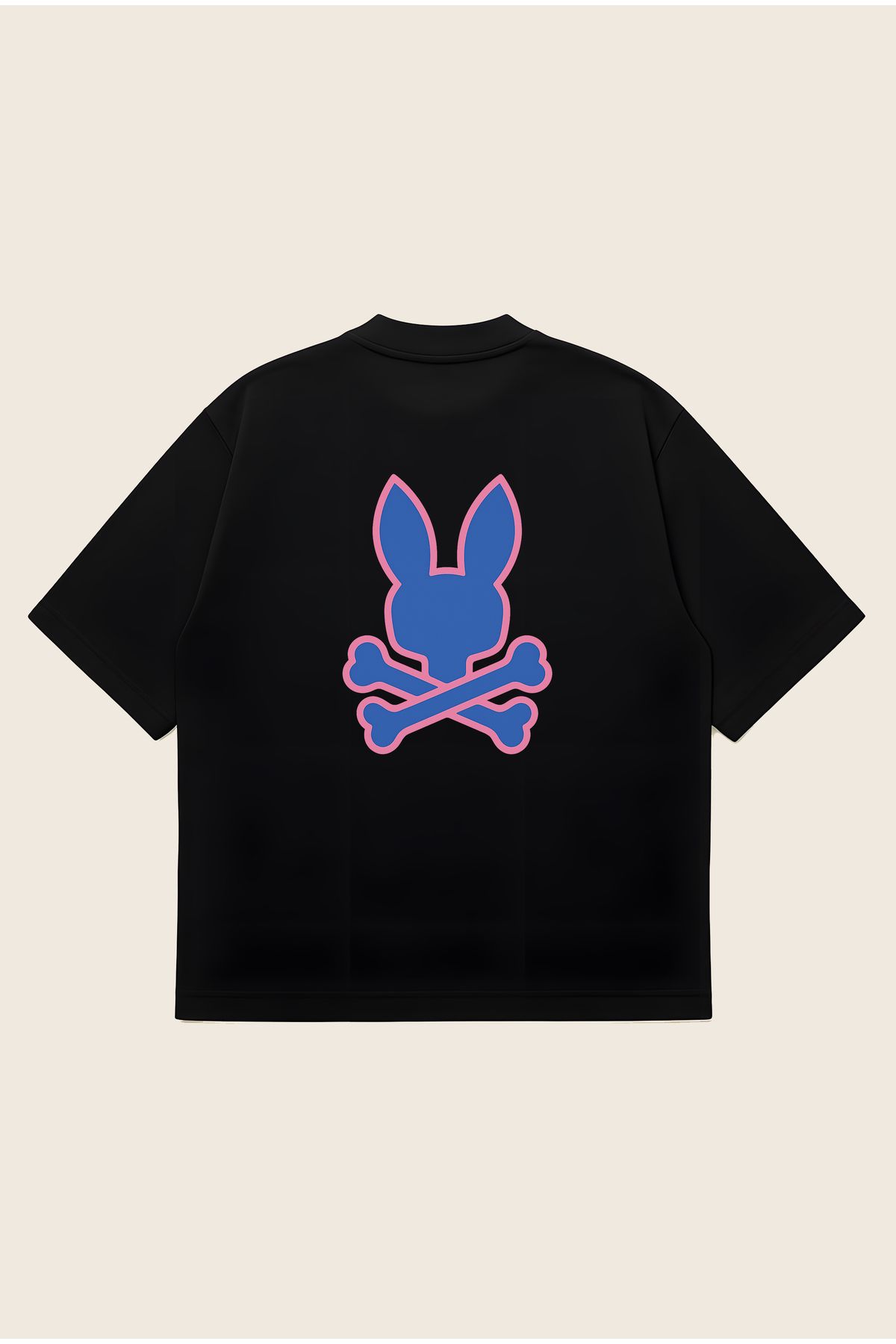 Moon Dancer Psycho Bunny Essential Unisex Oversize Baskılı Boxy Fit Kalın Kumaşlı Tshirt