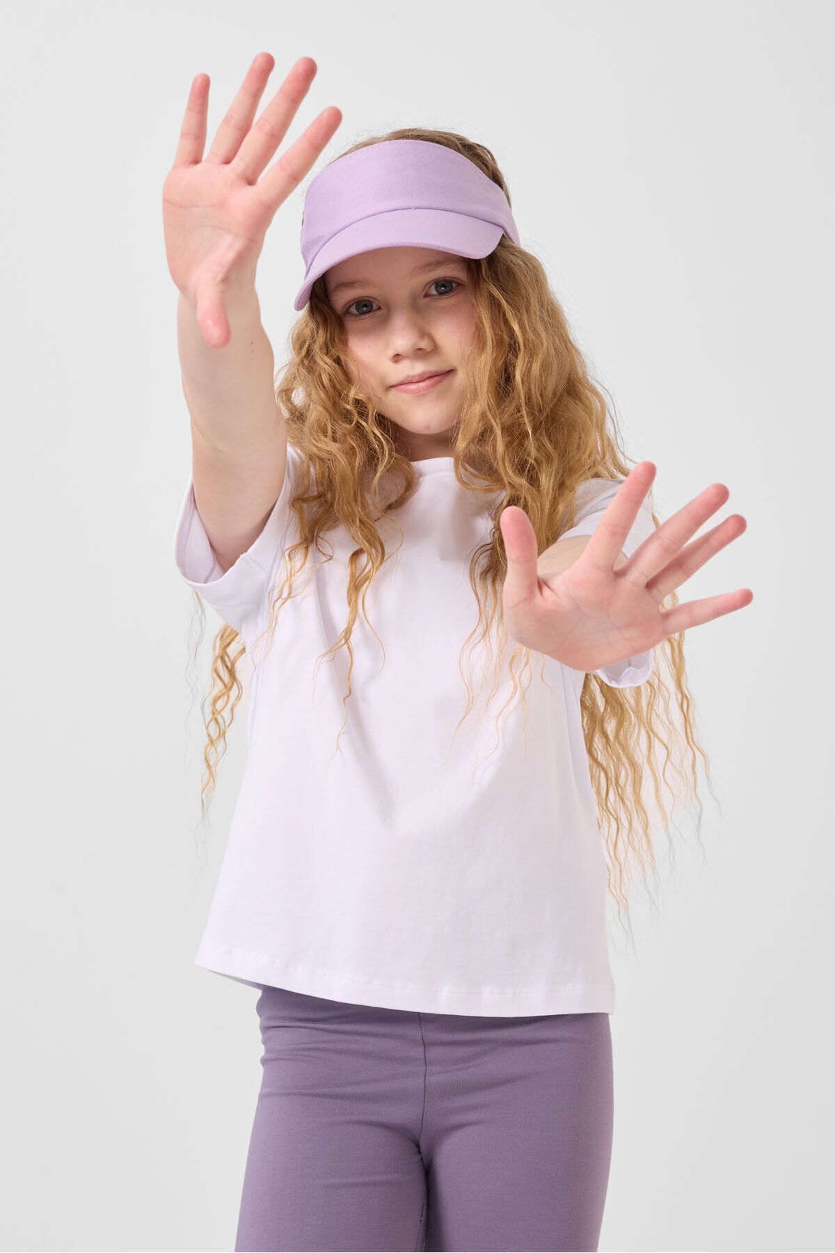 TOMMY LIFE Eflatun Pamuklu Kısa Paça Standart Fit Basic Kız Çocuk Tayt - 75188