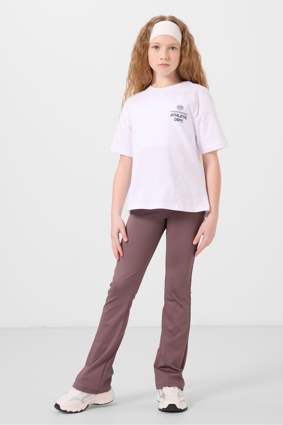 TOMMY LIFE Gül Kurusu Esnek Standart Fit Basic Performans İspanyol Paça Kız Çocuk Tayt - 75193