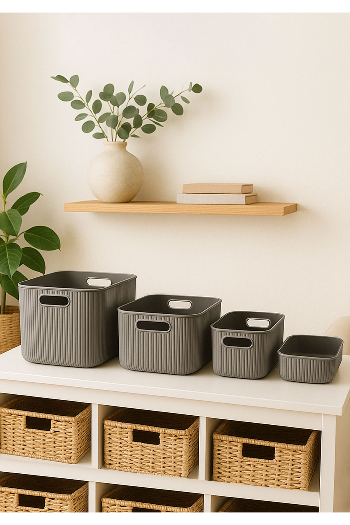 HOMİNG-Homing Gray Multi-Purpose Organizer Set of 4 21Lt-13Lt-6Lt-3Lt 1