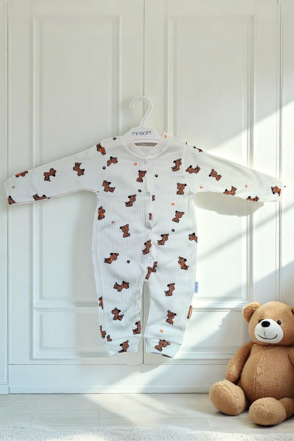 MINNOOSH BABY KÖPEK DESENLİ PAÇALI UNİSEX UYKU TULUMU
