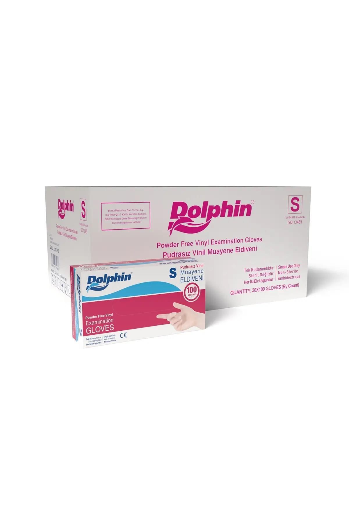 alsepeteavm Dolphin Beyaz Vinil Eldiveni Pudrasız S 100 Adet X 20 Paket - Koli