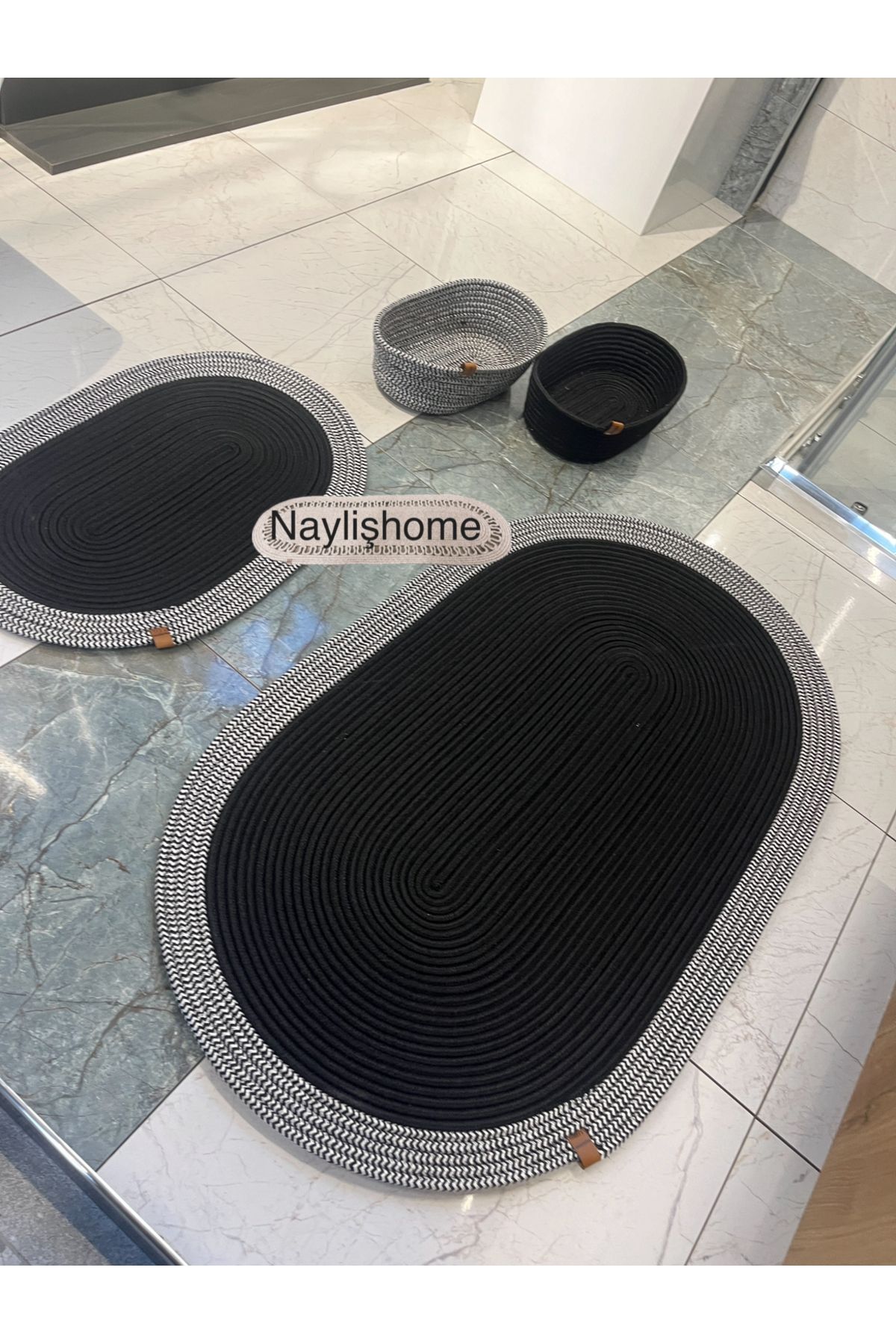 naylişhome 70*120-40*60-2 sepetli banyo takım. hediyelik çeyizlik jüt hasır bohem modern