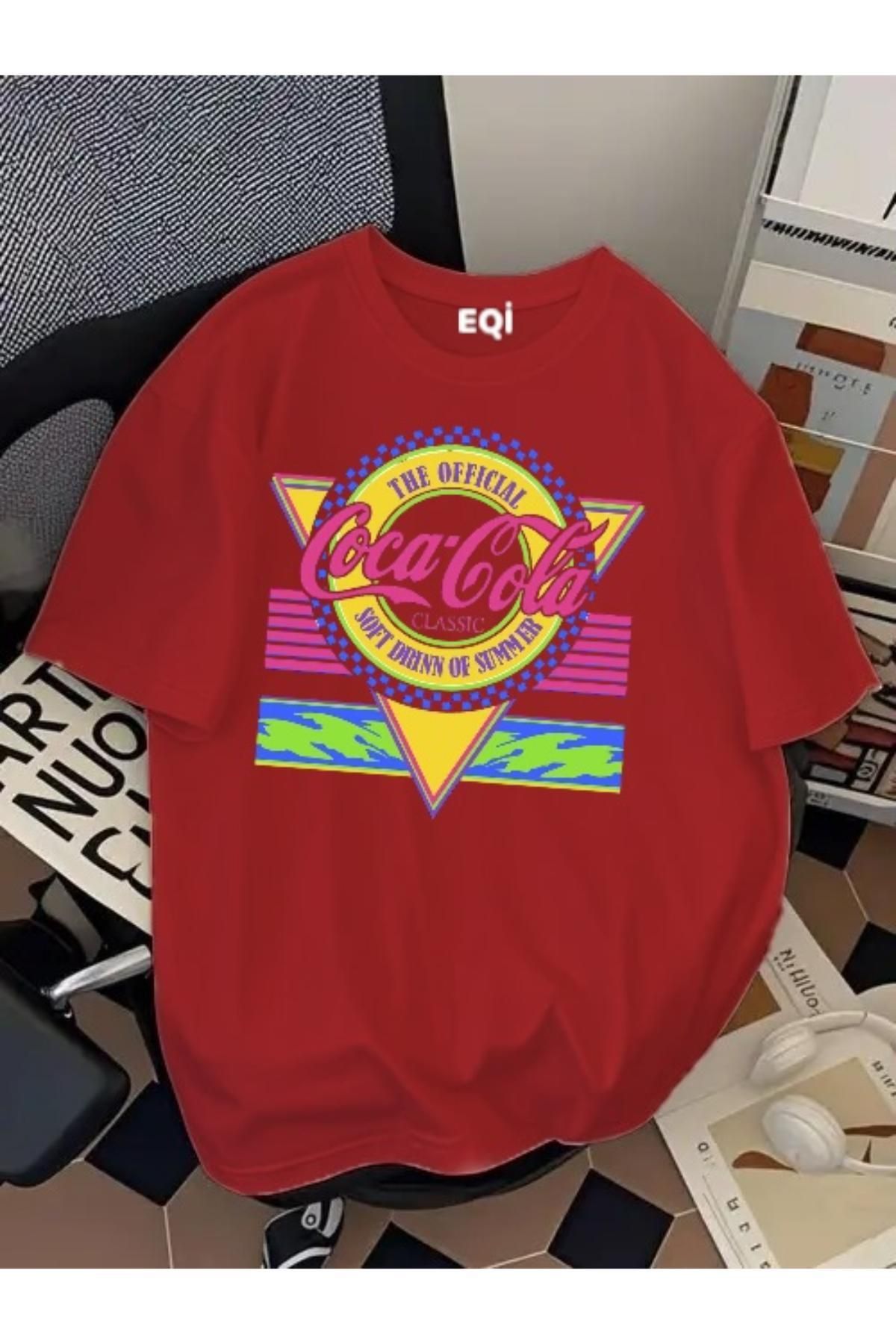 EQİ Coco-Cola Summer Baskılı Oversize T-Shirt