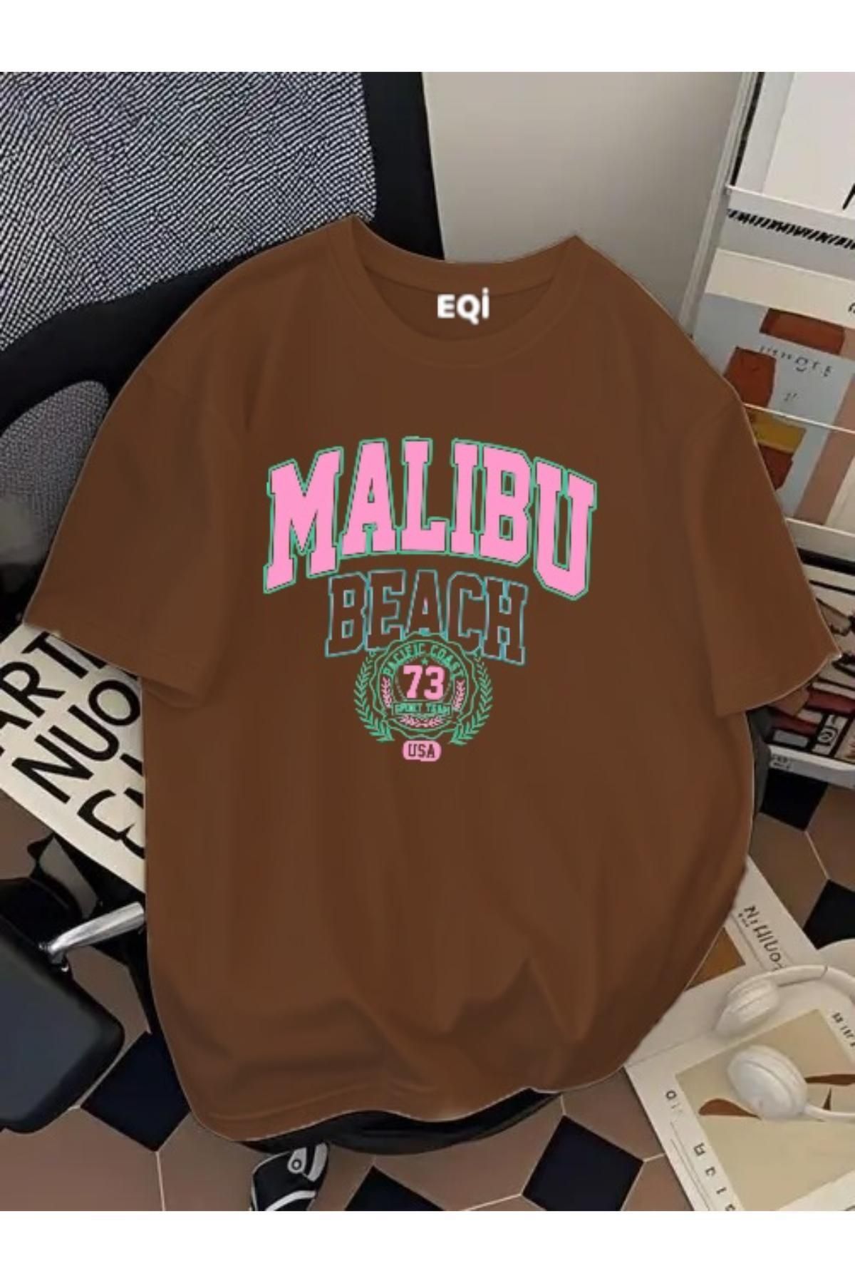 EQİ Malibu Beach Baskılı Oversize T-Shirt