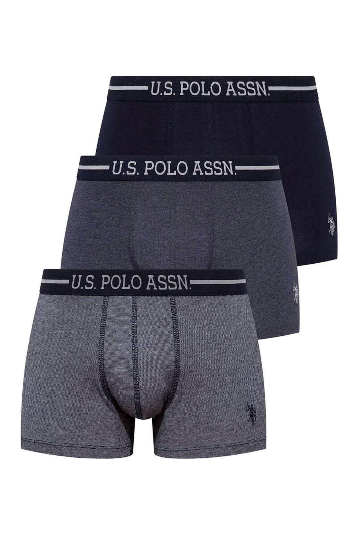 یو اس پولو ست باکسر مردانه U.S. Polo Assn. 3 عددی سرمه‌ای