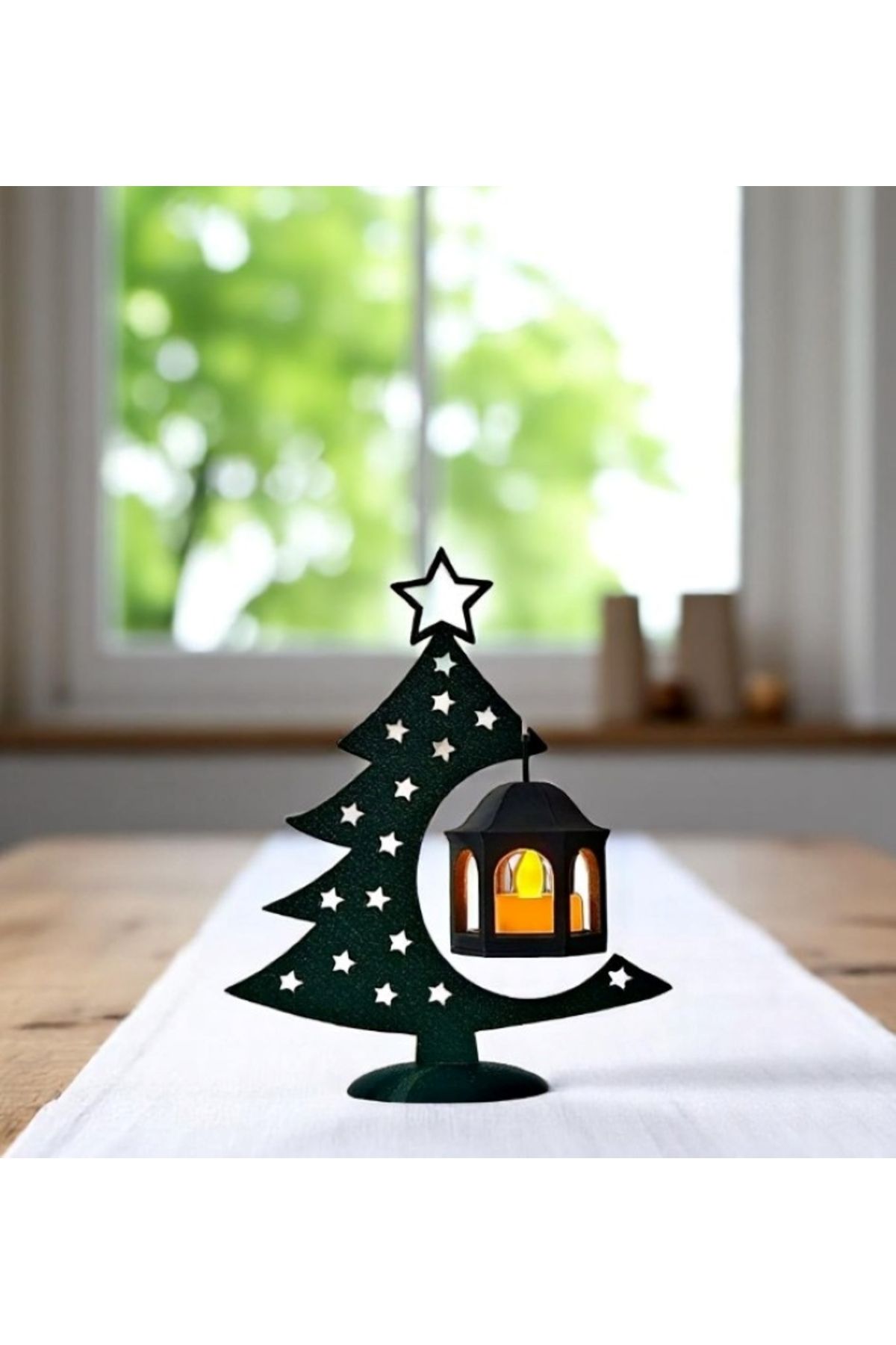 3D Garage Dekoratif Mumluk Işıklı Led Tealight Fener Ağacı