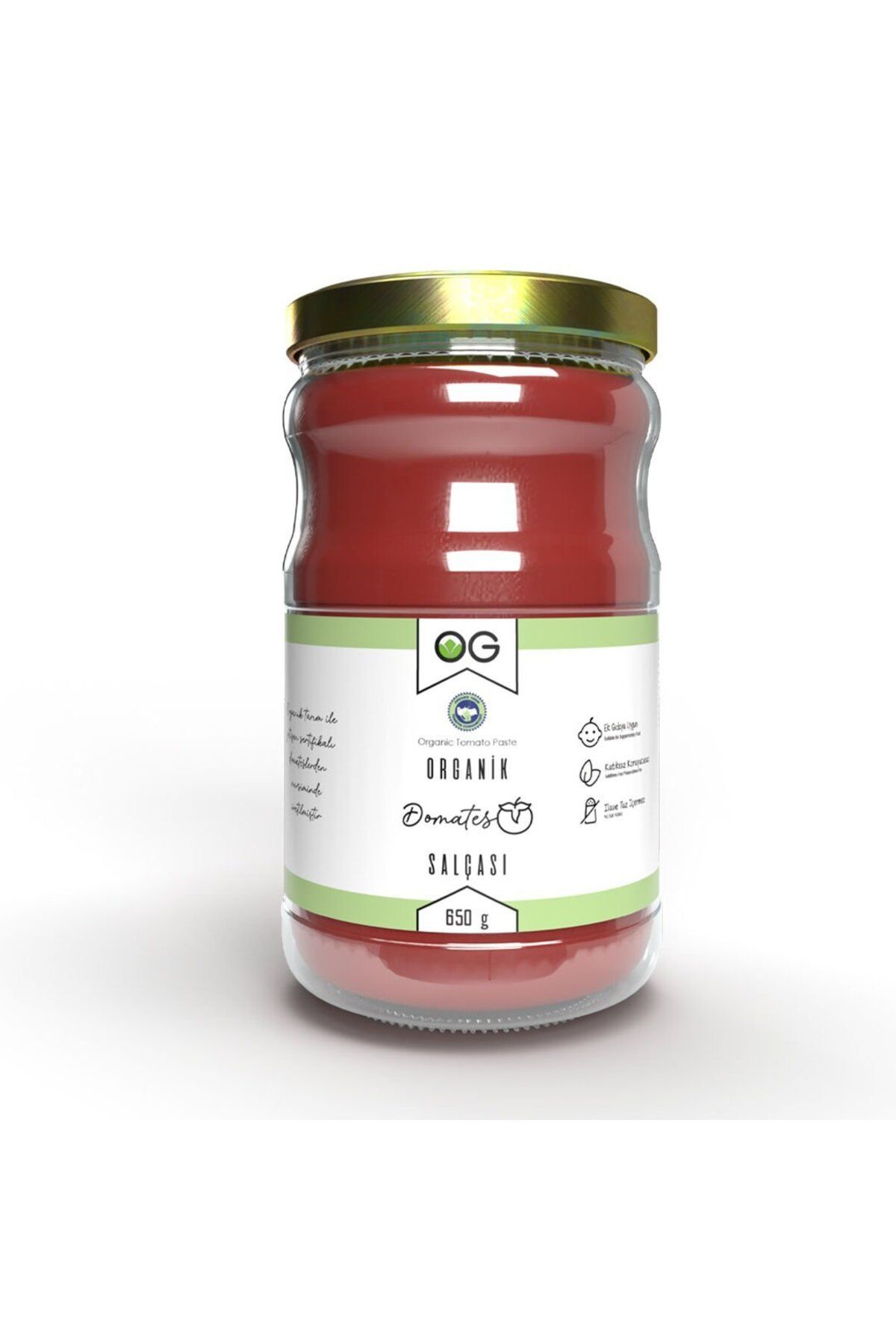 OG natural Organik Tuzsuz Domates Salçası 650 Gr