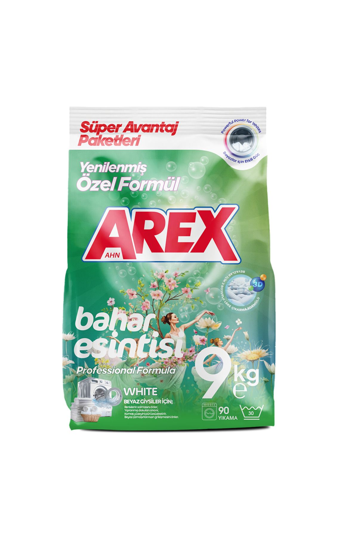 AREX MATİK TOZ DETERJAN BEYAZLAR İÇİN 9KG