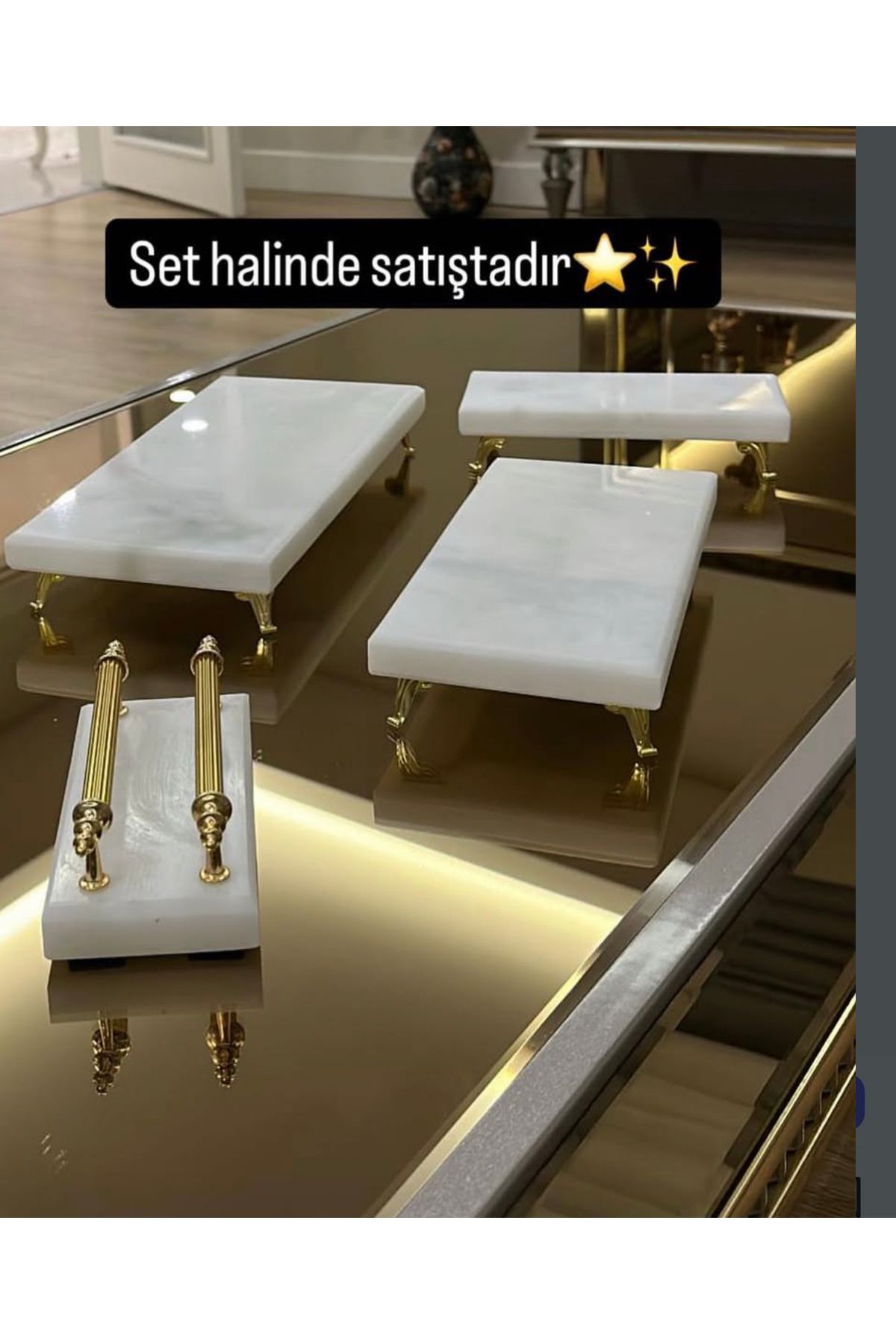 HATAY TAŞ DÜNYASI Mermer Sunumluk dekoratif set