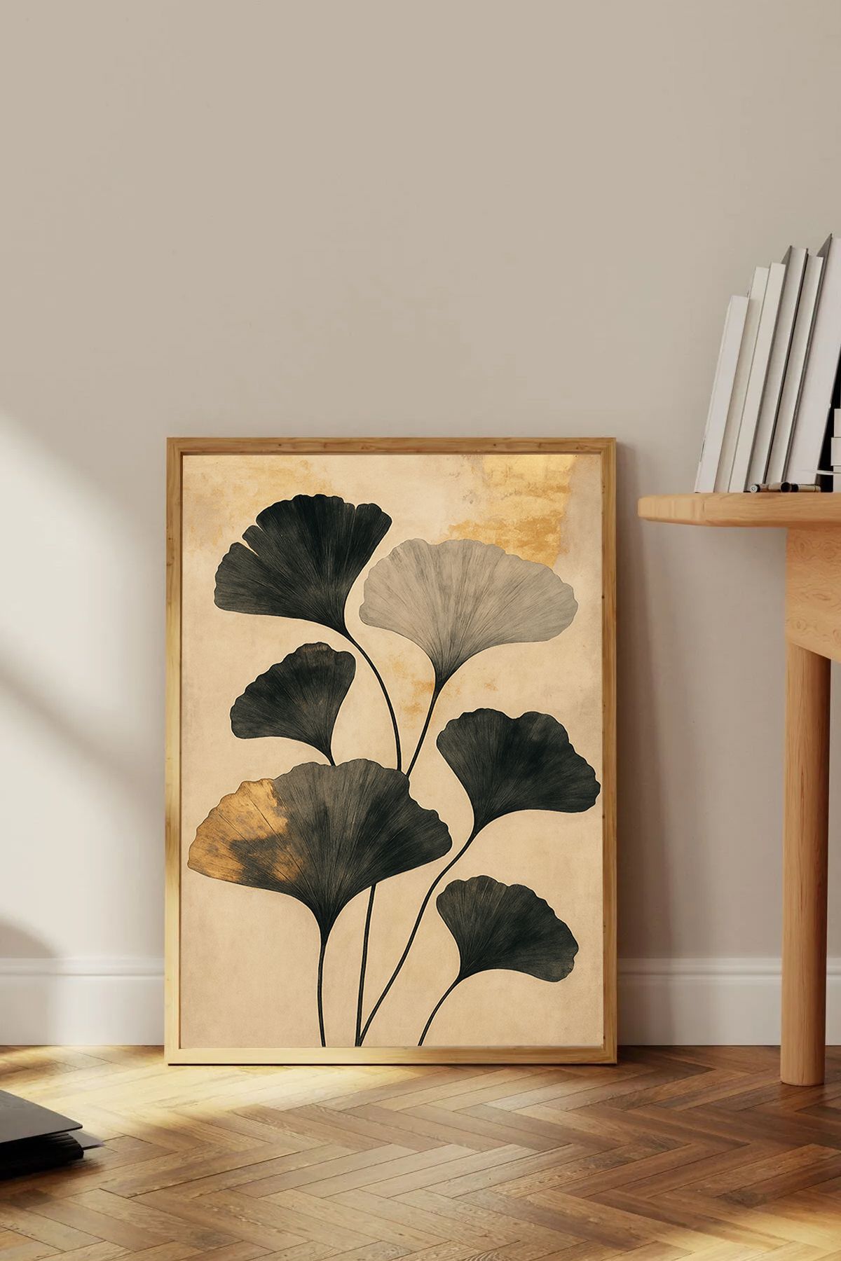 Dekorsiahome Tek Parça Ahşap Çerçeveli Oturma Odası Salon Mutfak Tablo TK0654