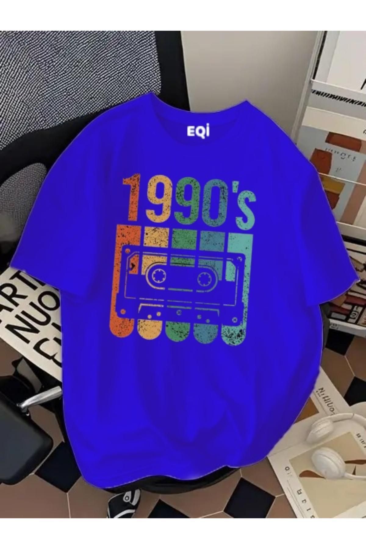 EQİ 1990's Kaset Baskılı Oversize T-Shirt