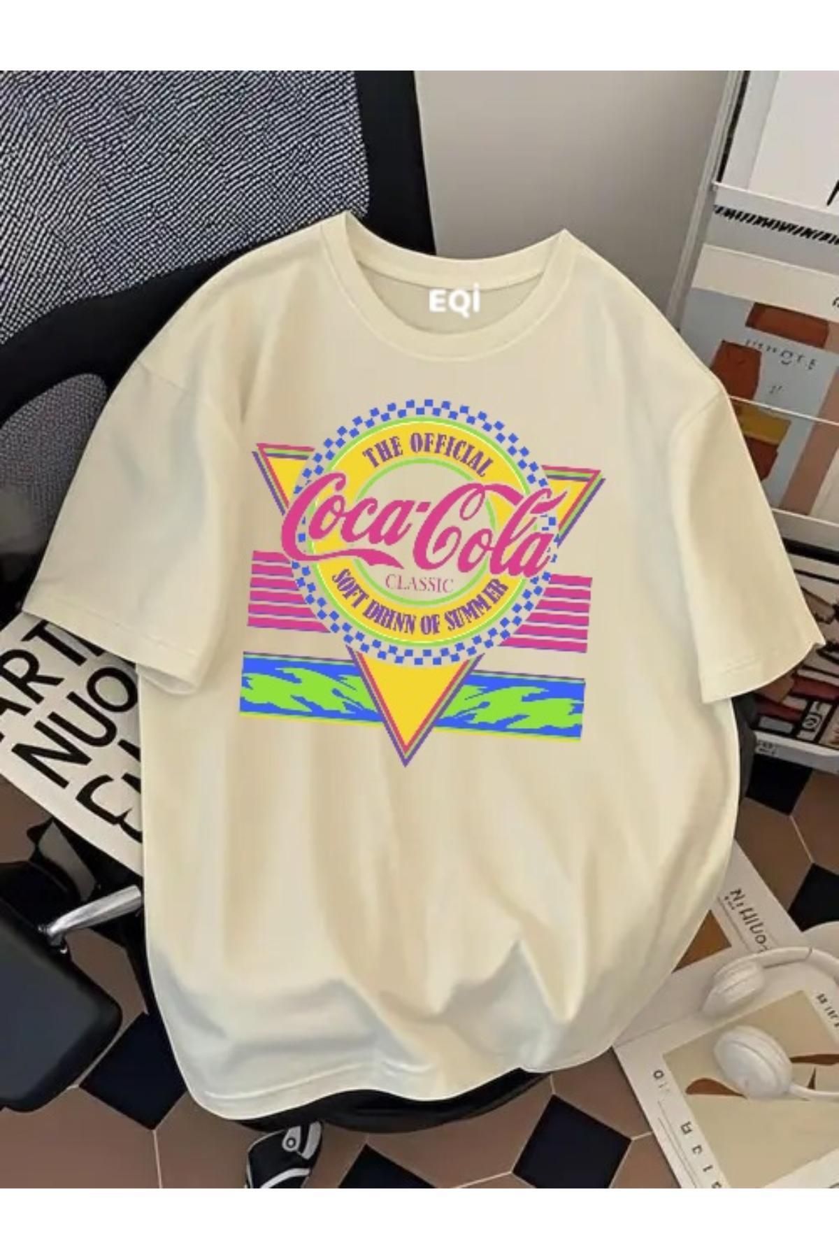 EQİ Coco-Cola Summer Baskılı Oversize T-Shirt