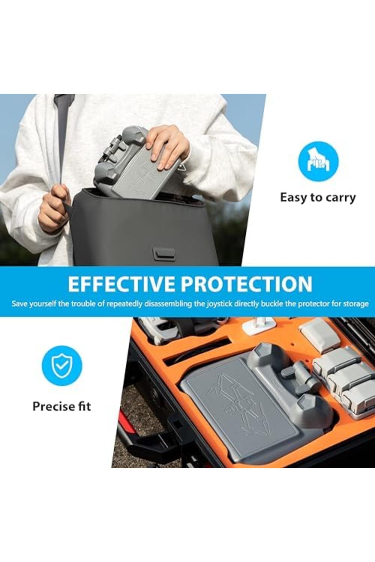Cesiro-Capota solară STARTRC Mini 4 Pro pentru controler DJI RC 2, Joystick-uri de umbrelă 3-în-1 Protector 5