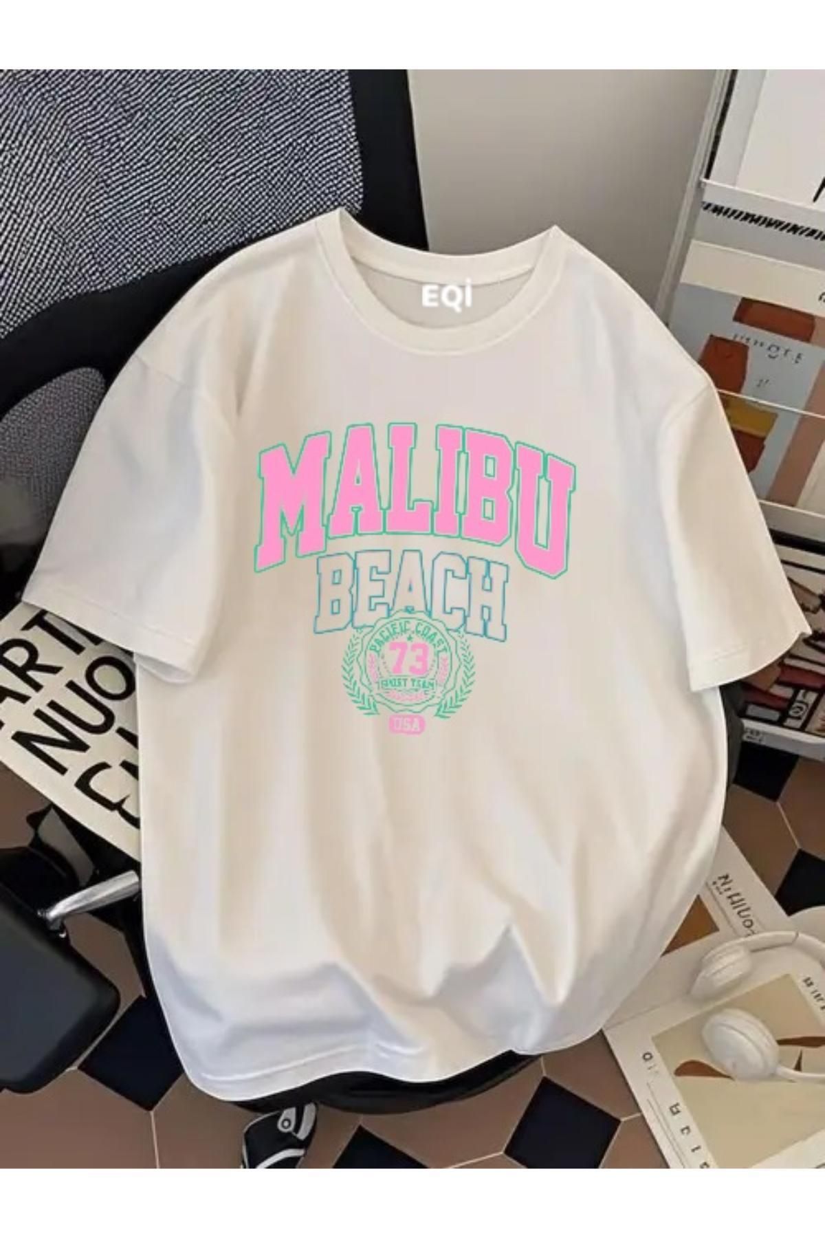 EQİ Malibu Beach Baskılı Oversize T-Shirt